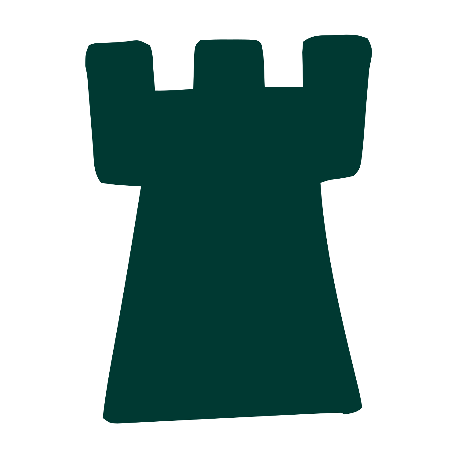 Hand-Drawn Castle Tower Logo #003932