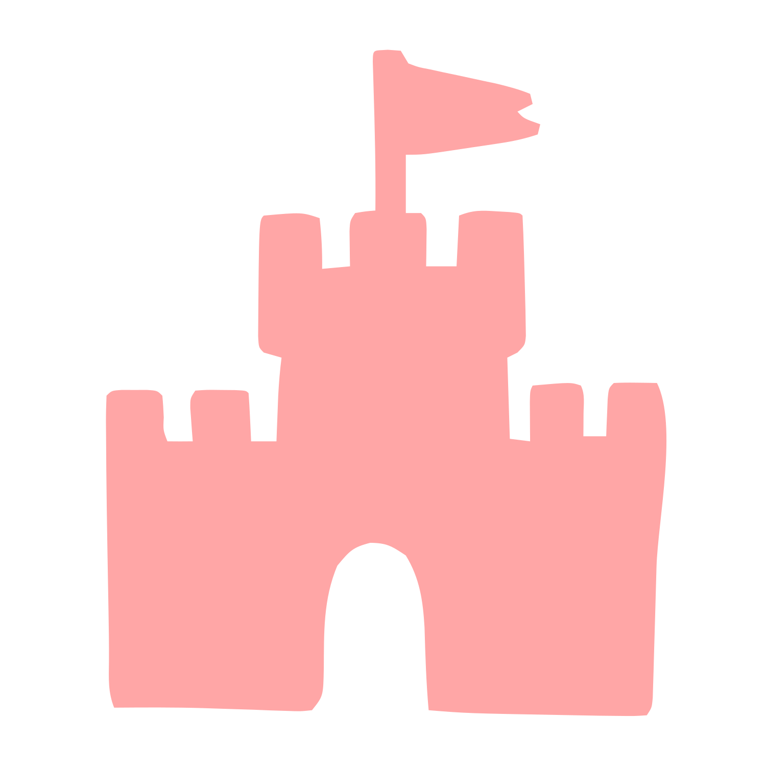 Castle with Flag Logo #ffa6a6