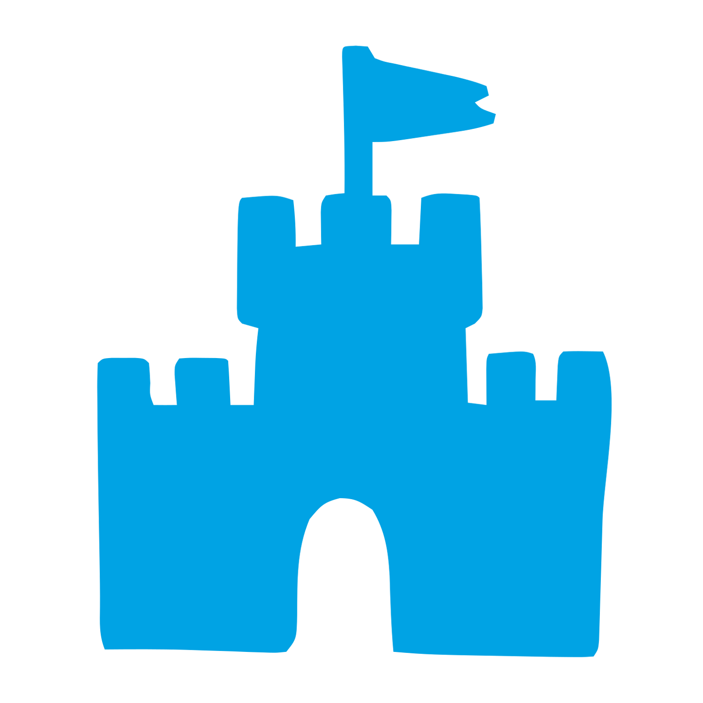 Castle with Flag Logo #00a3e4