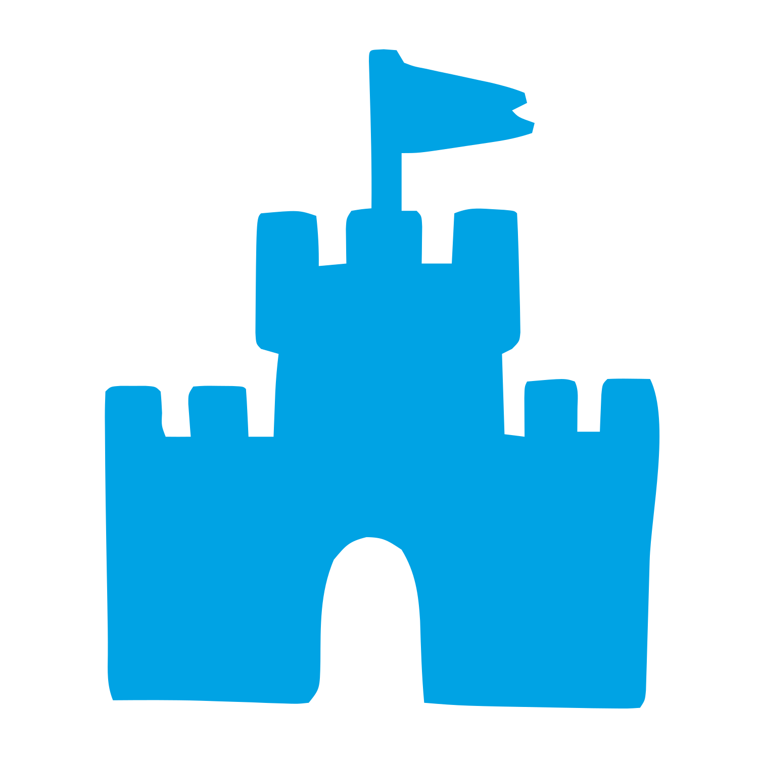 Castle with Flag Logo #00a3e4