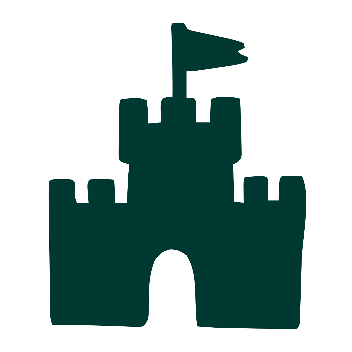 Castle with Flag Logo #003932