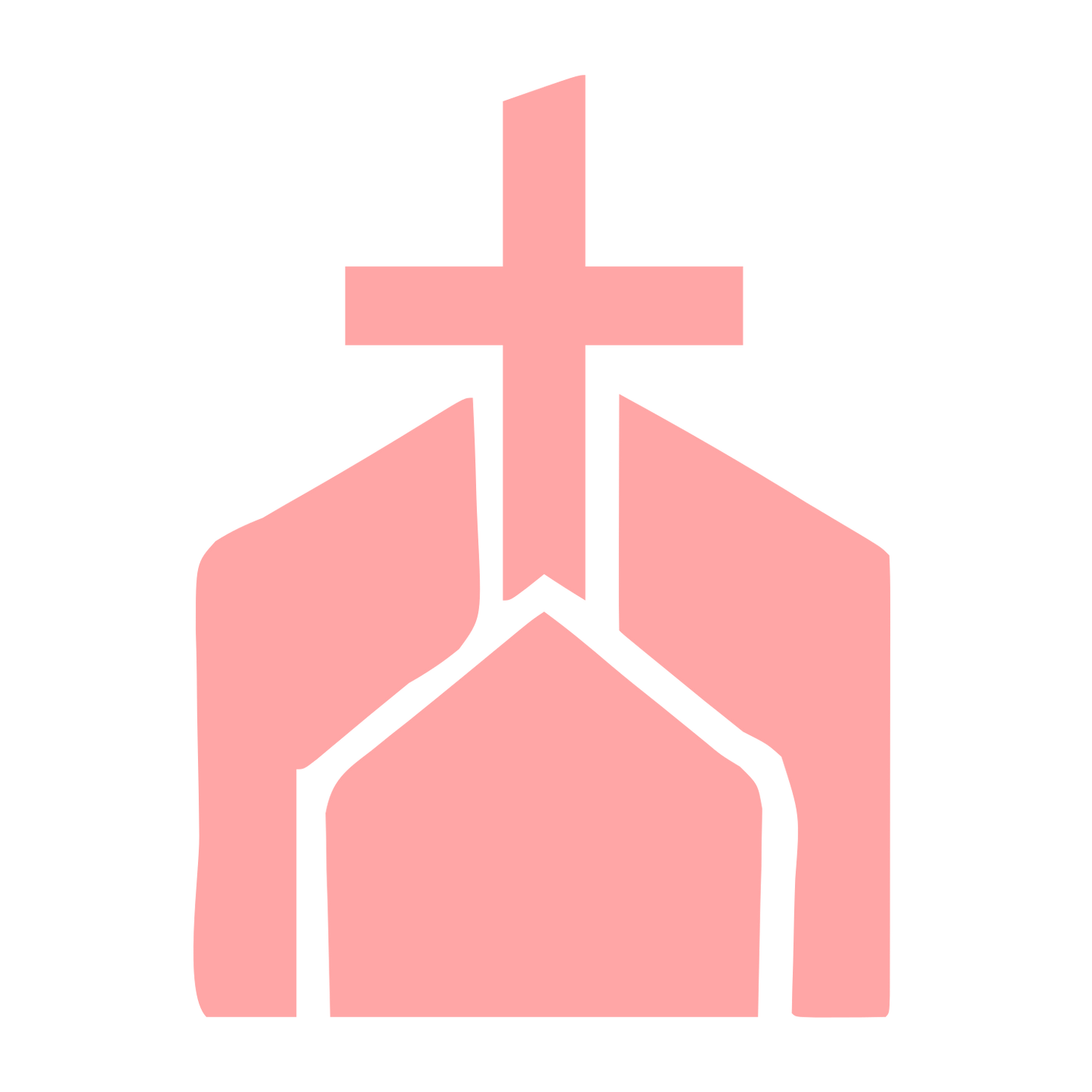 Church Building Cross Logo #ffa6a6