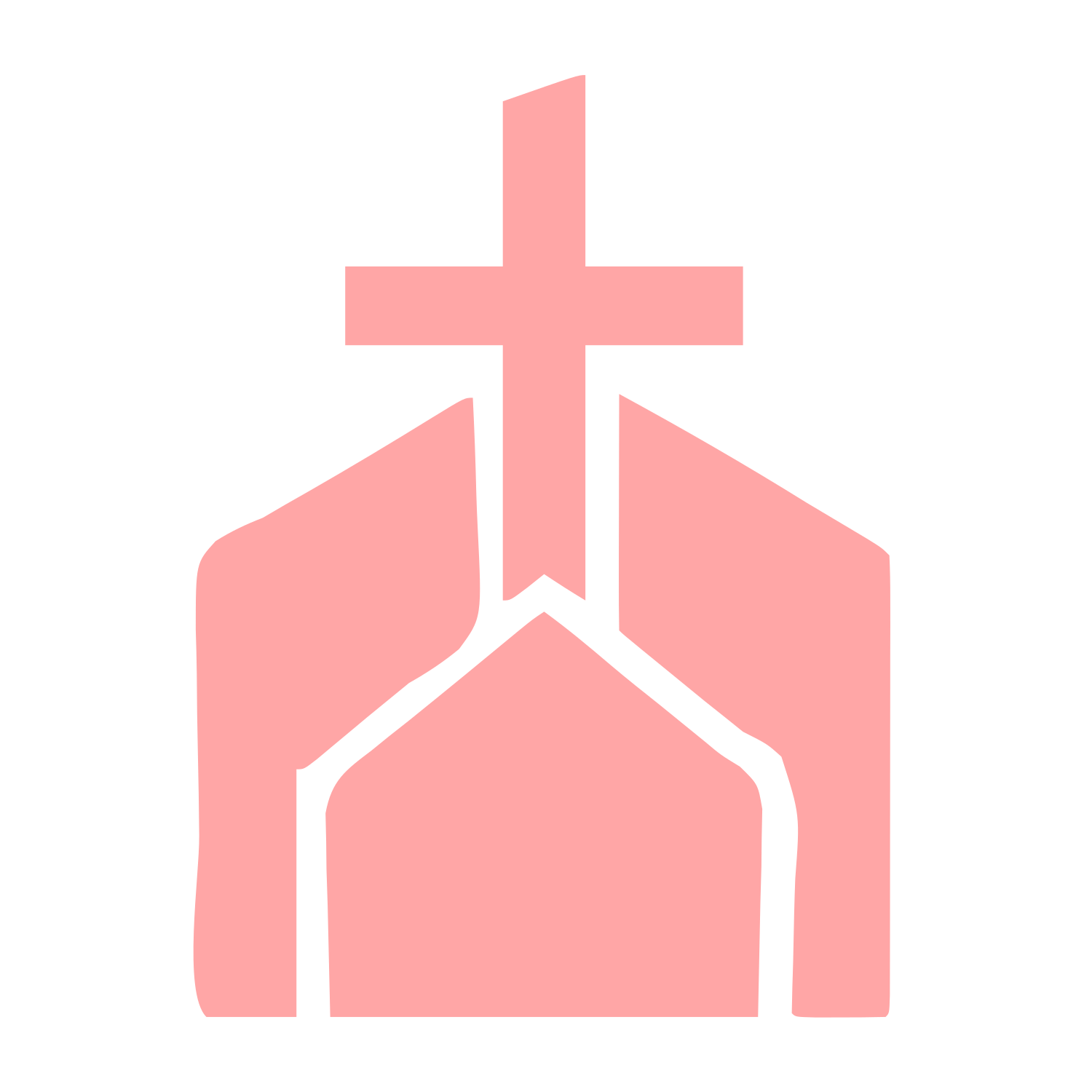 Church Building Cross Logo #ffa6a6