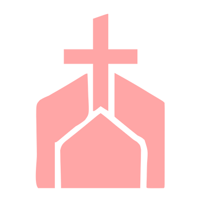 Church Building Cross Logo #ffa6a6