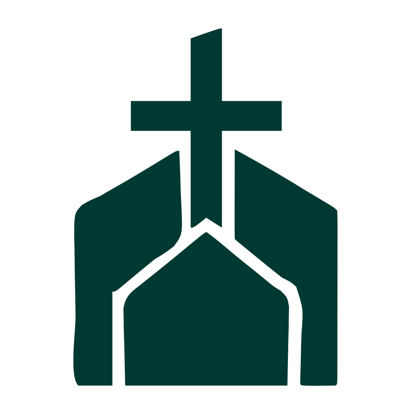 Church Building Cross Logo #003932
