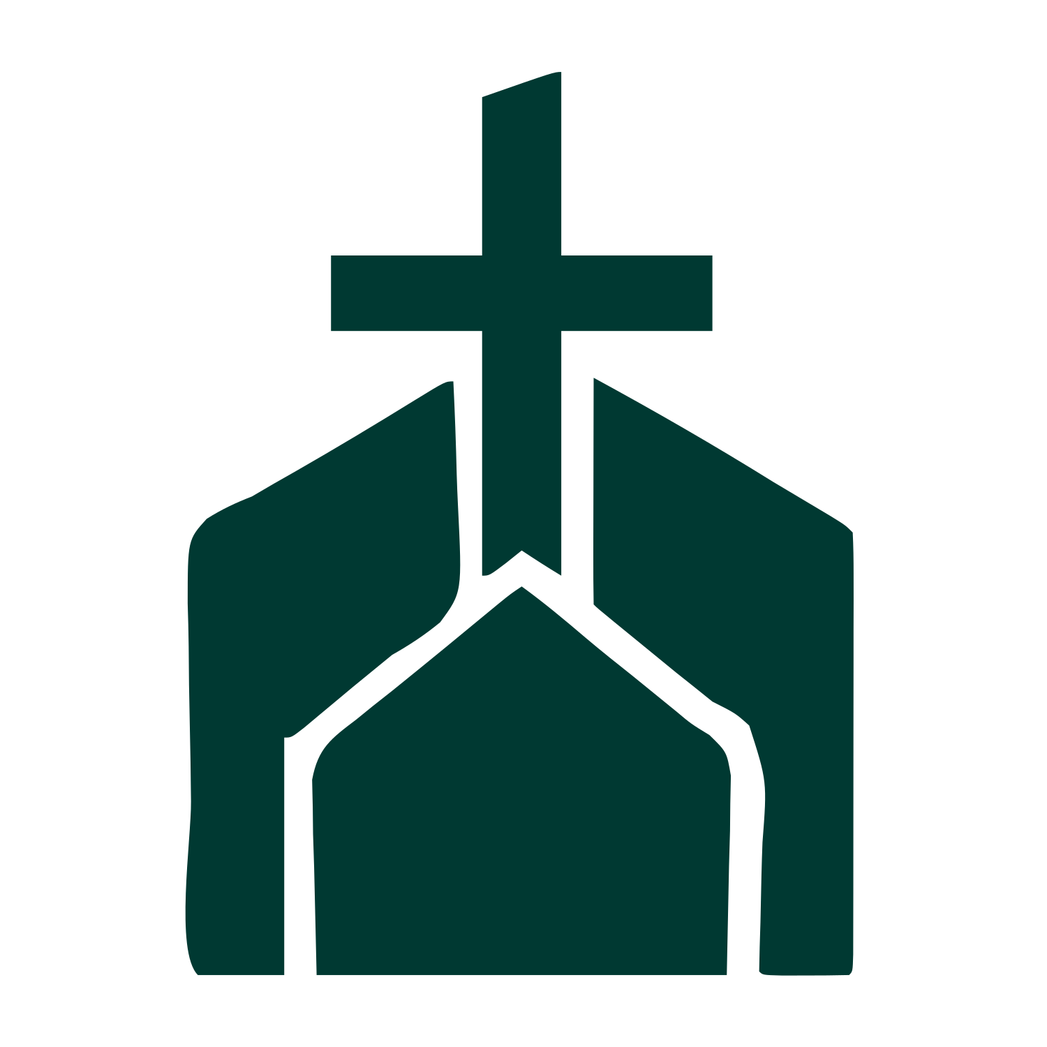 Church Building Cross Logo #003932