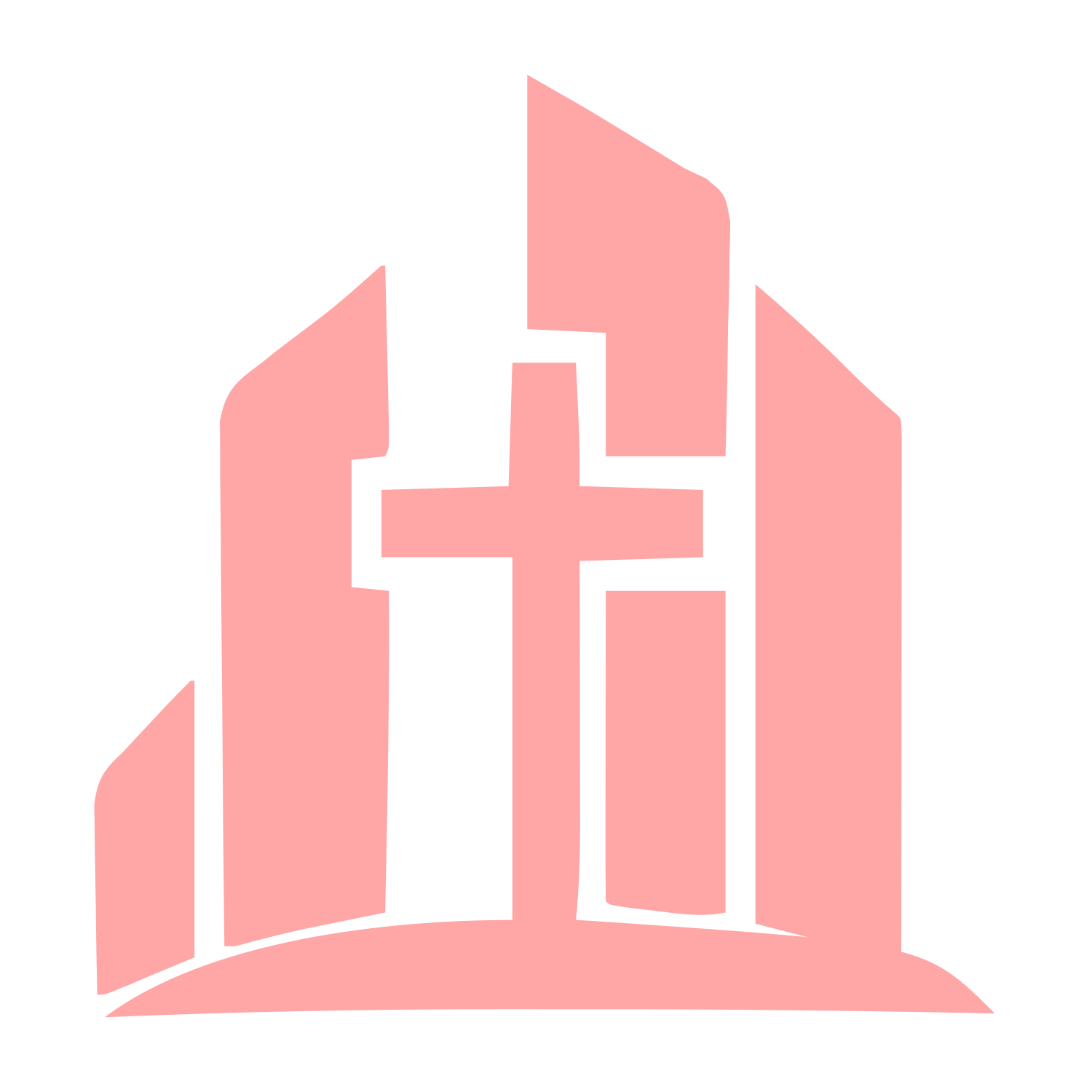 Church Cross Building Logo #ffa6a6
