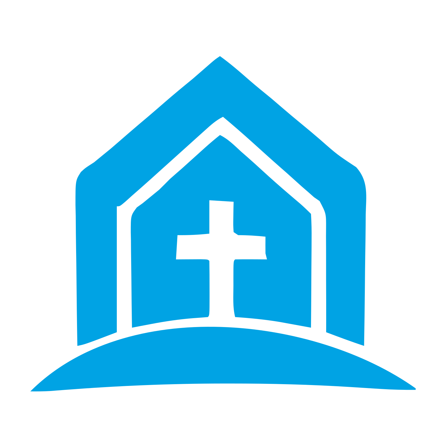 Church Cross House Logo #00a3e4