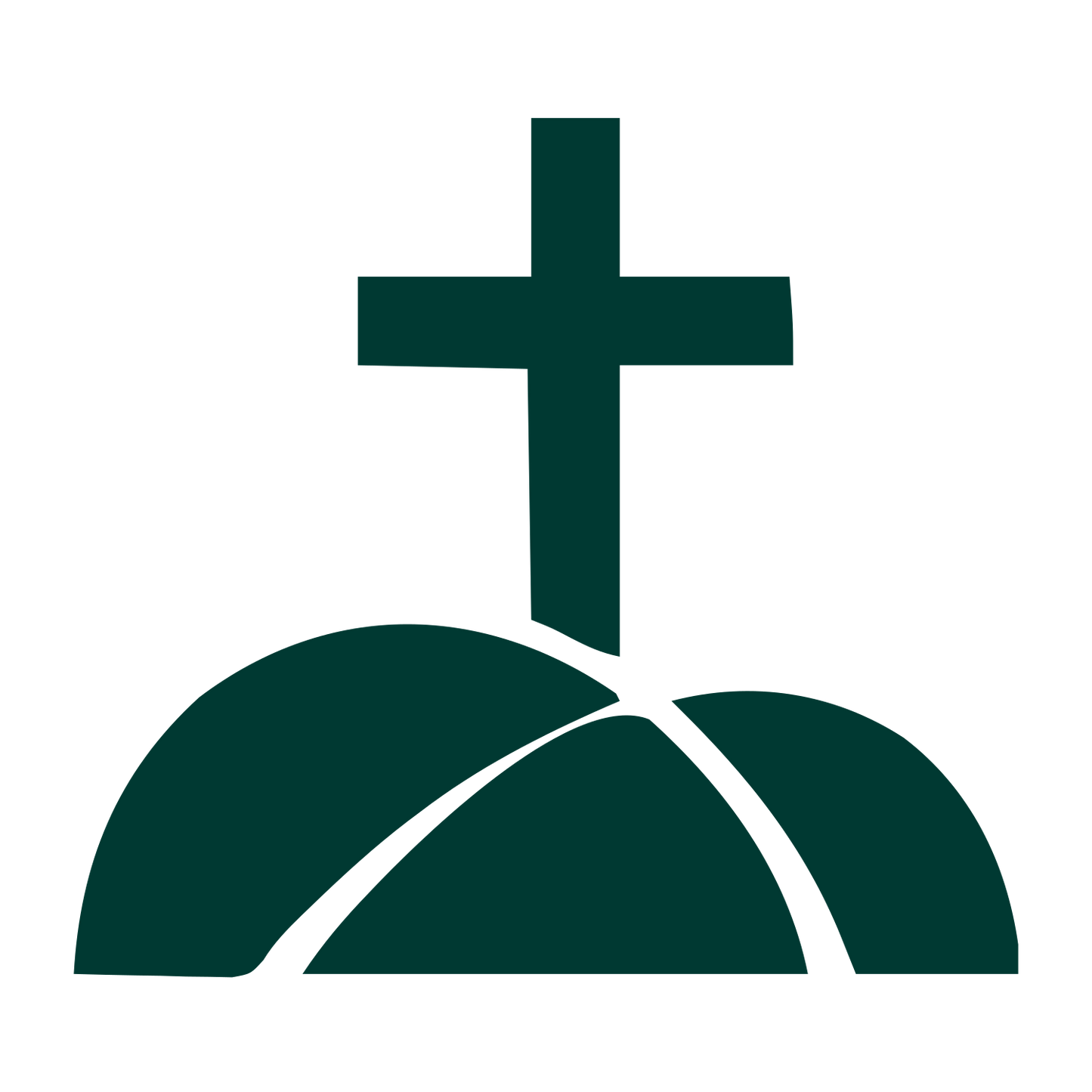 Cross on Hill Logo #003932
