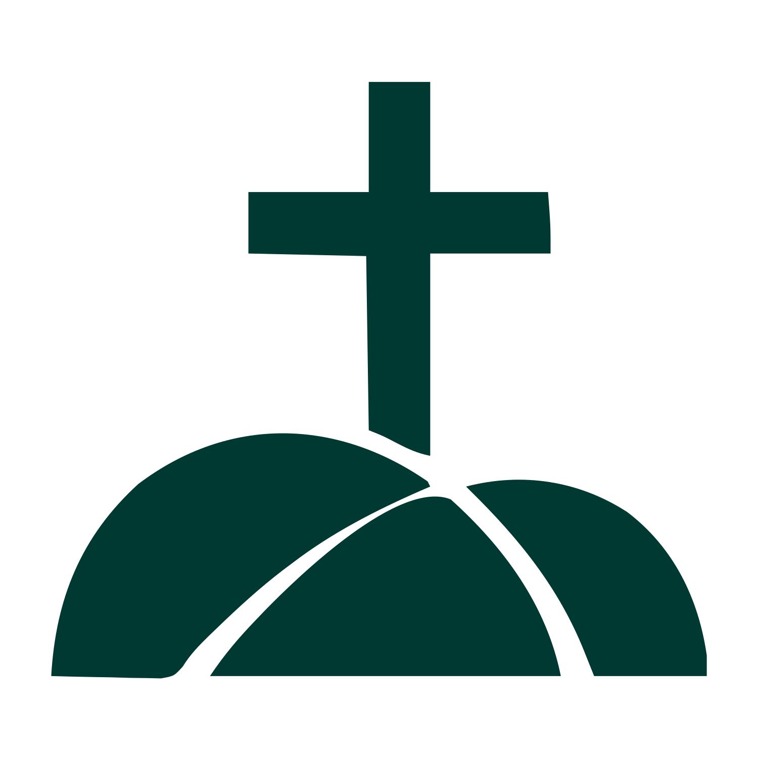 Cross on Hill Logo #003932