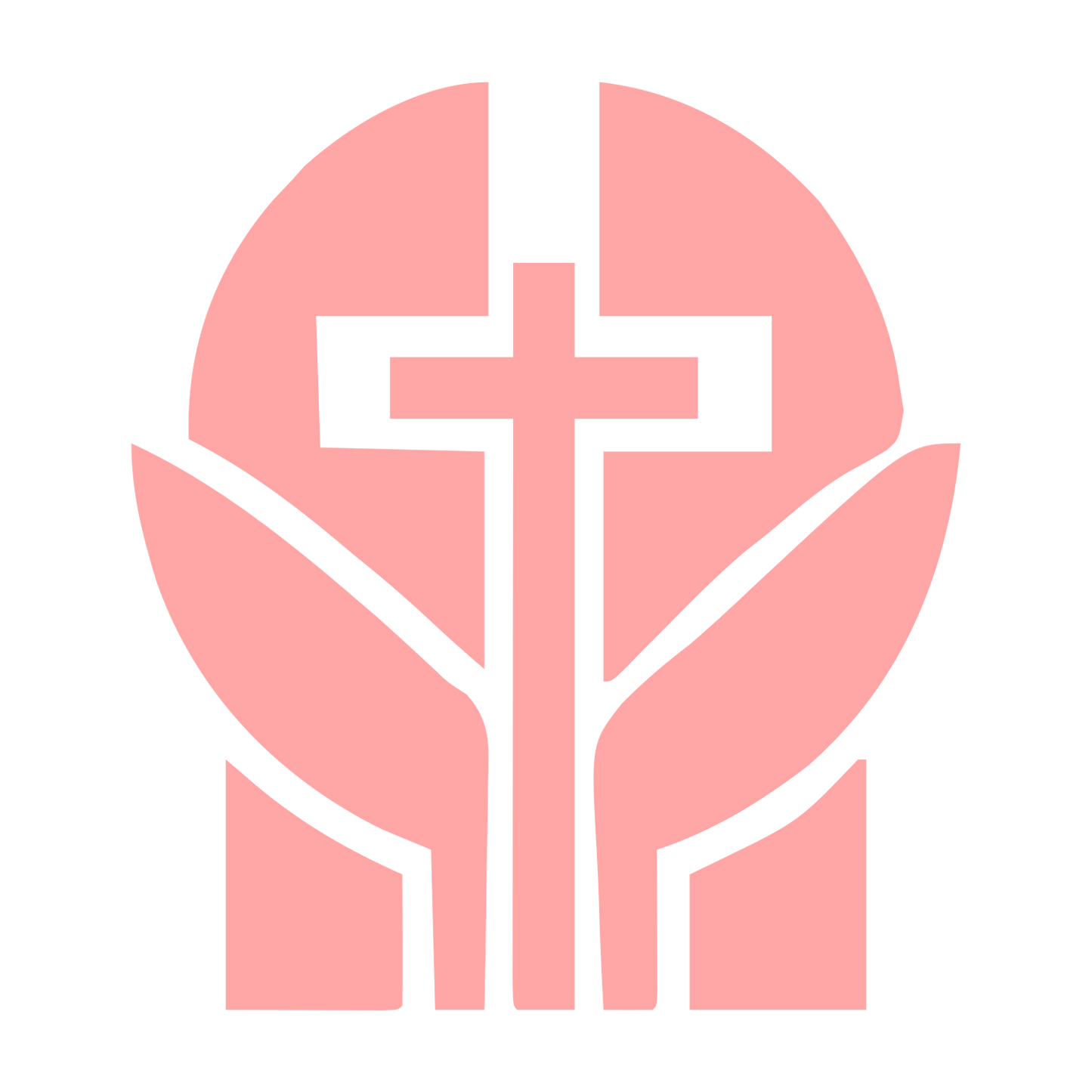 Cross Circle Leaves Logo #ffa6a6