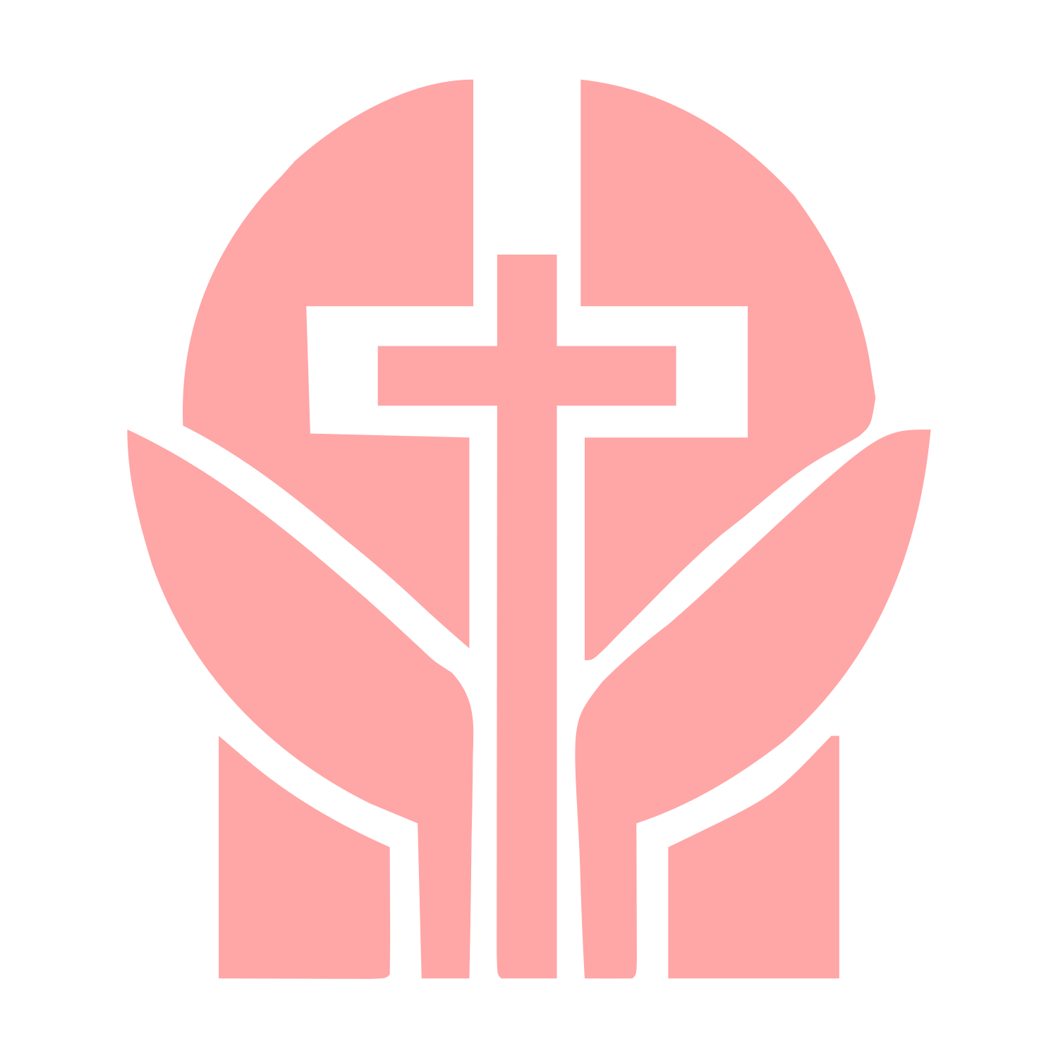 Cross Circle Leaves Logo #ffa6a6