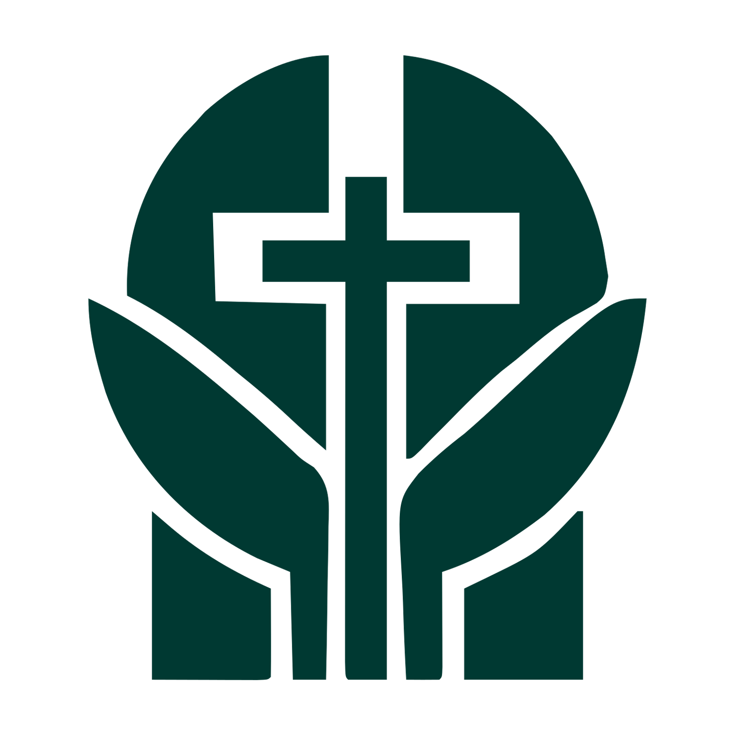 Cross Circle Leaves Logo #003932