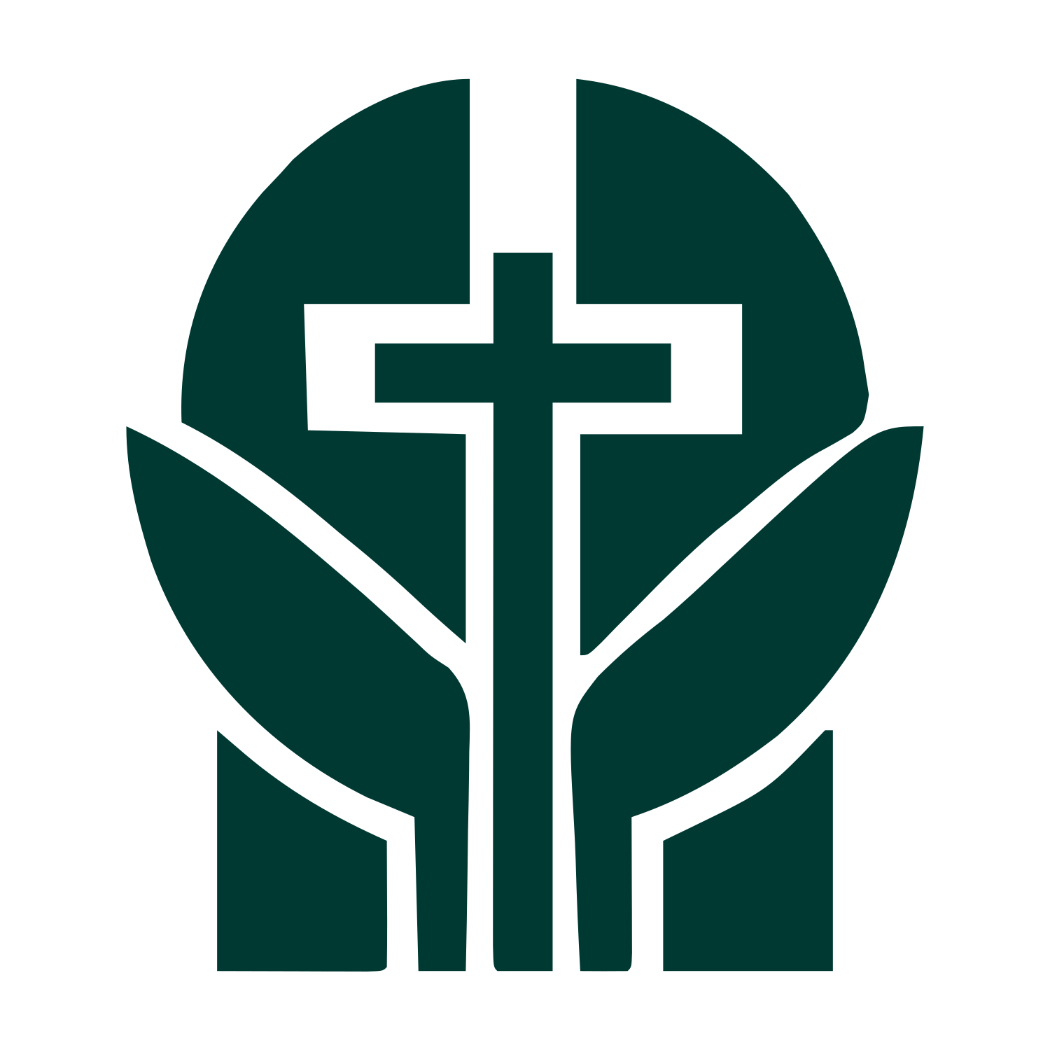 Cross Circle Leaves Logo #003932
