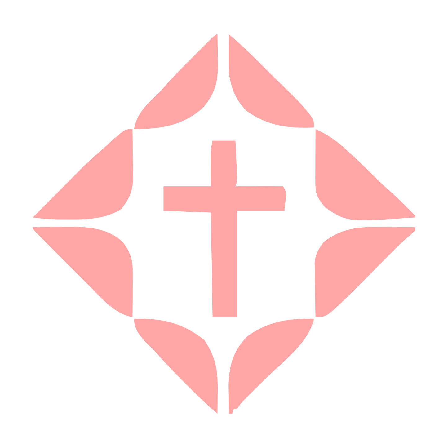 Cross Diamond Layered Church Logo #ffa6a6