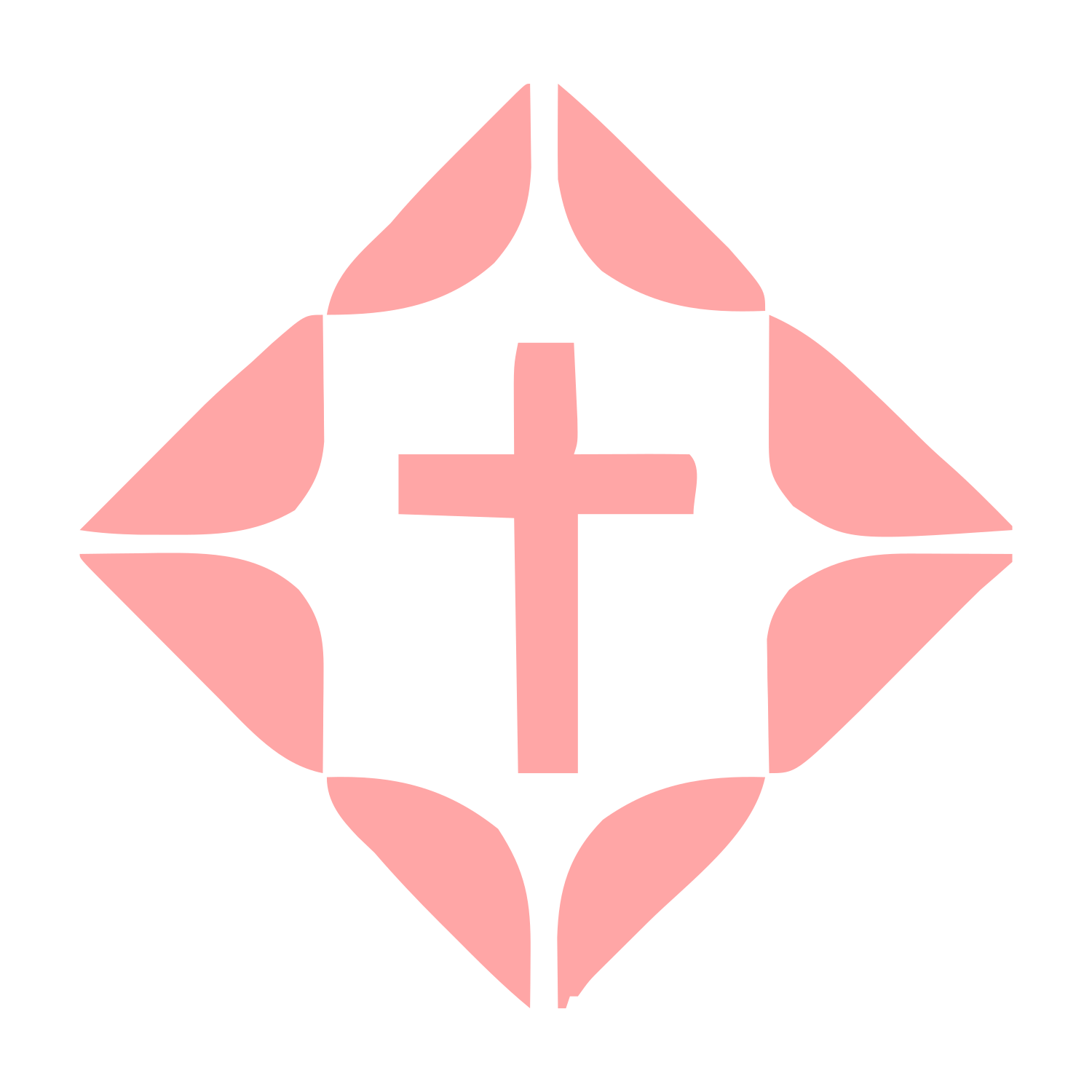 Cross Diamond Layered Church Logo #ffa6a6