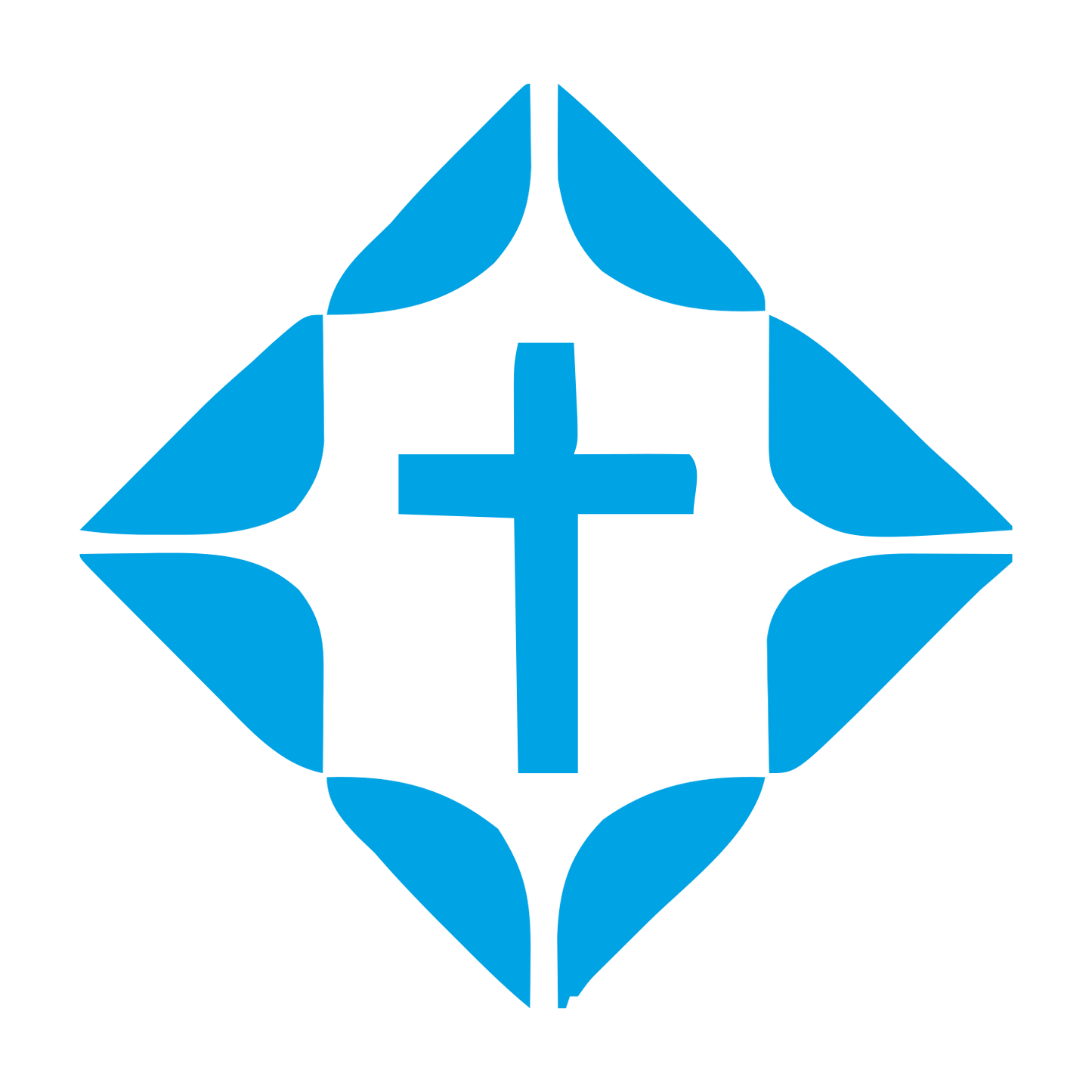 Cross Diamond Layered Church Logo #00a3e4