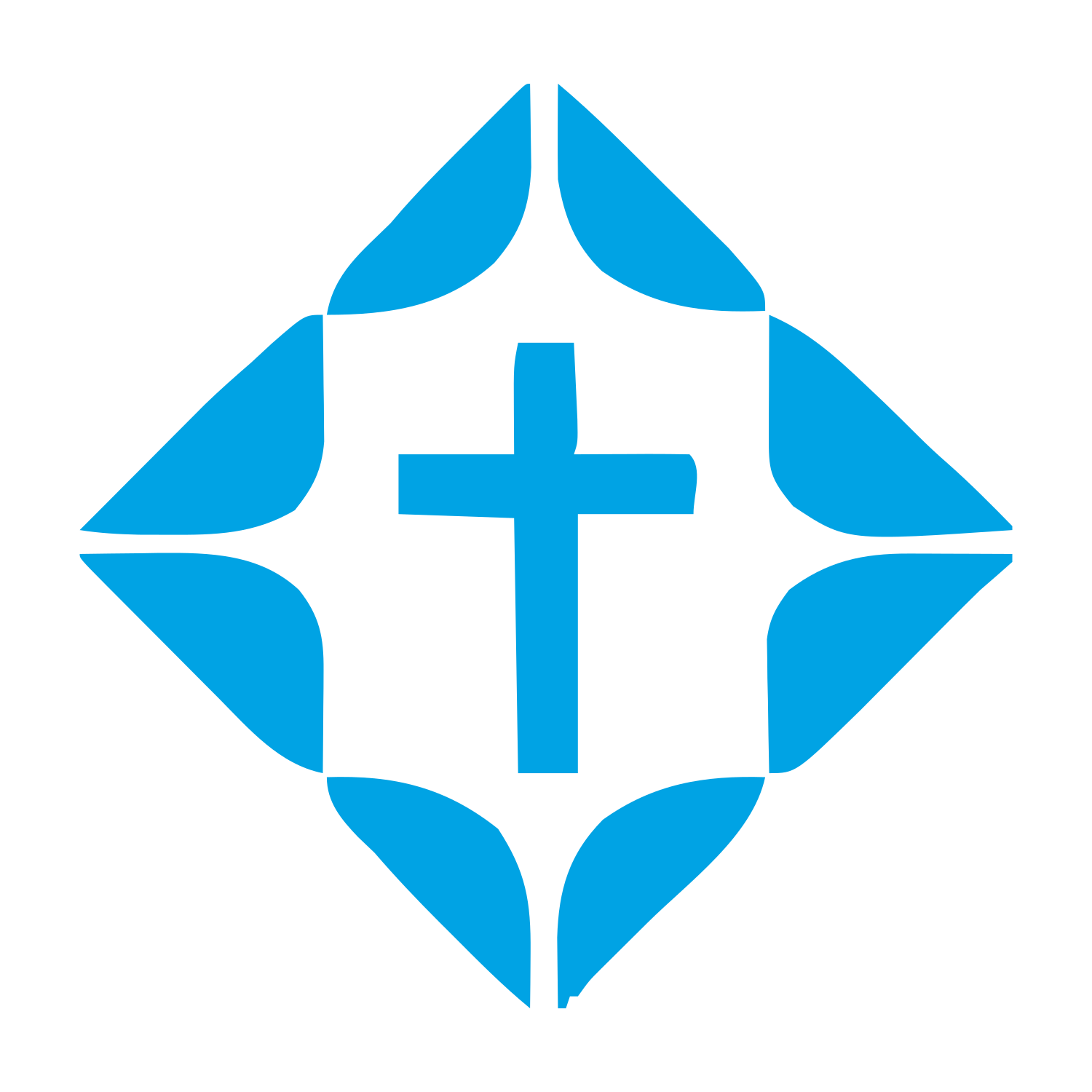 Cross Diamond Layered Church Logo #00a3e4