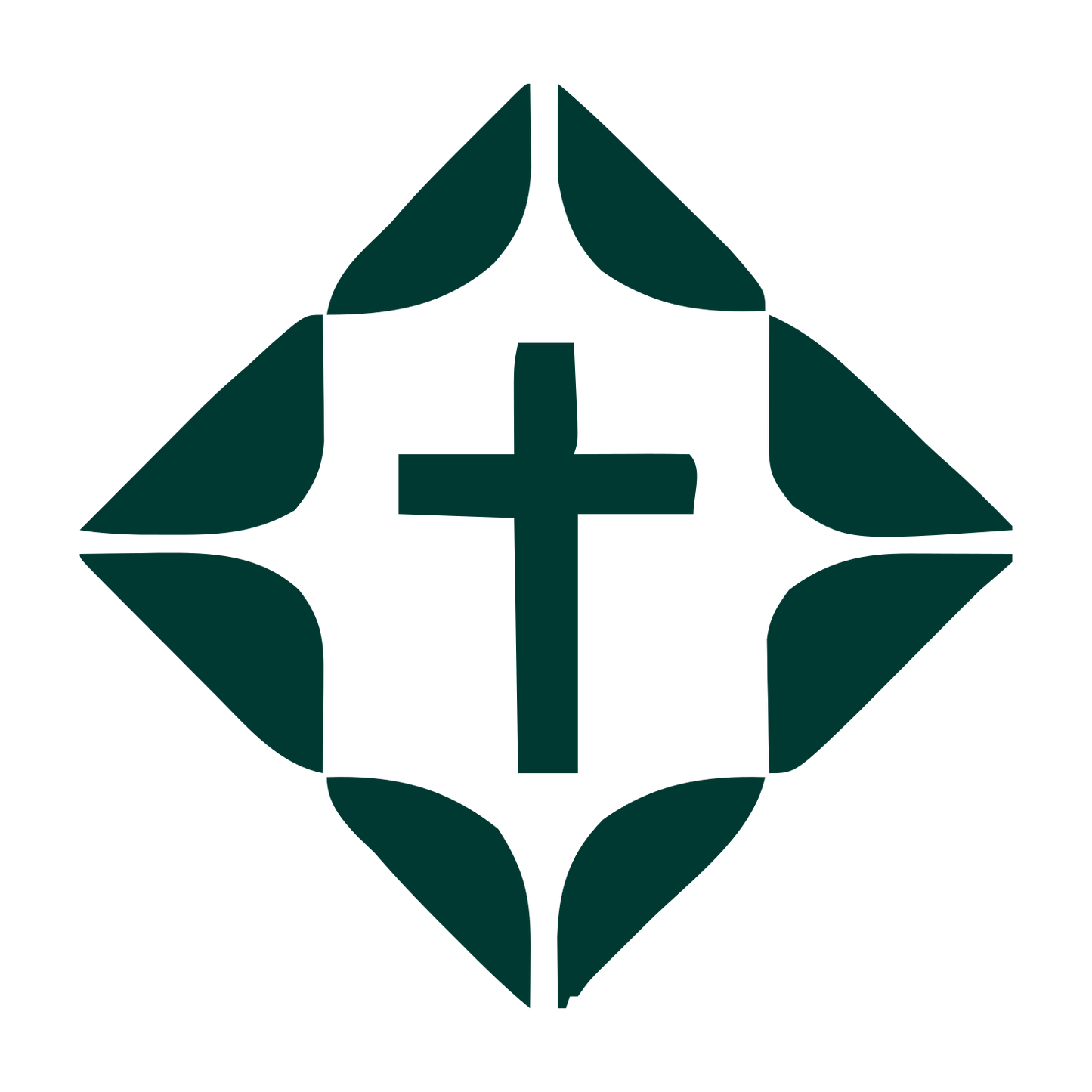Cross Diamond Layered Church Logo #003932