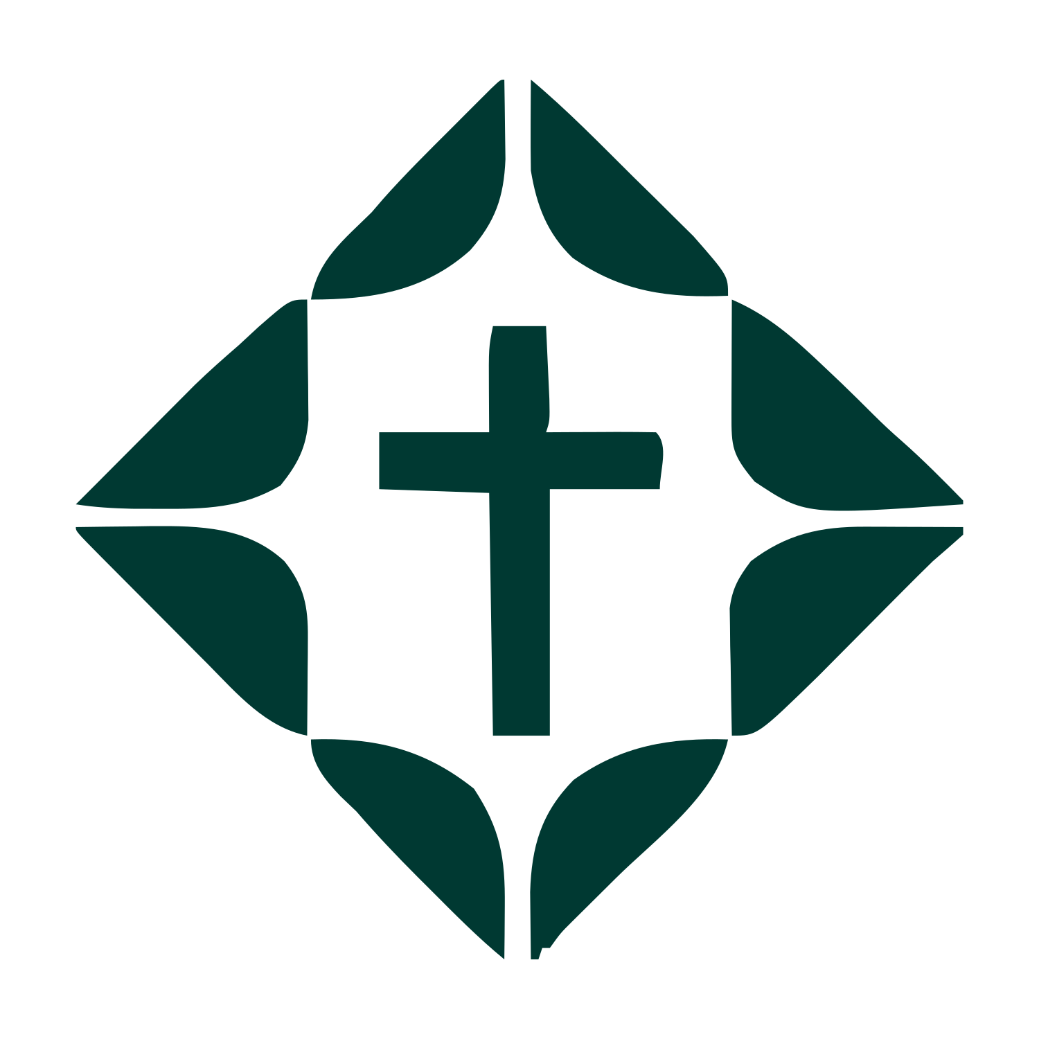 Cross Diamond Layered Church Logo #003932