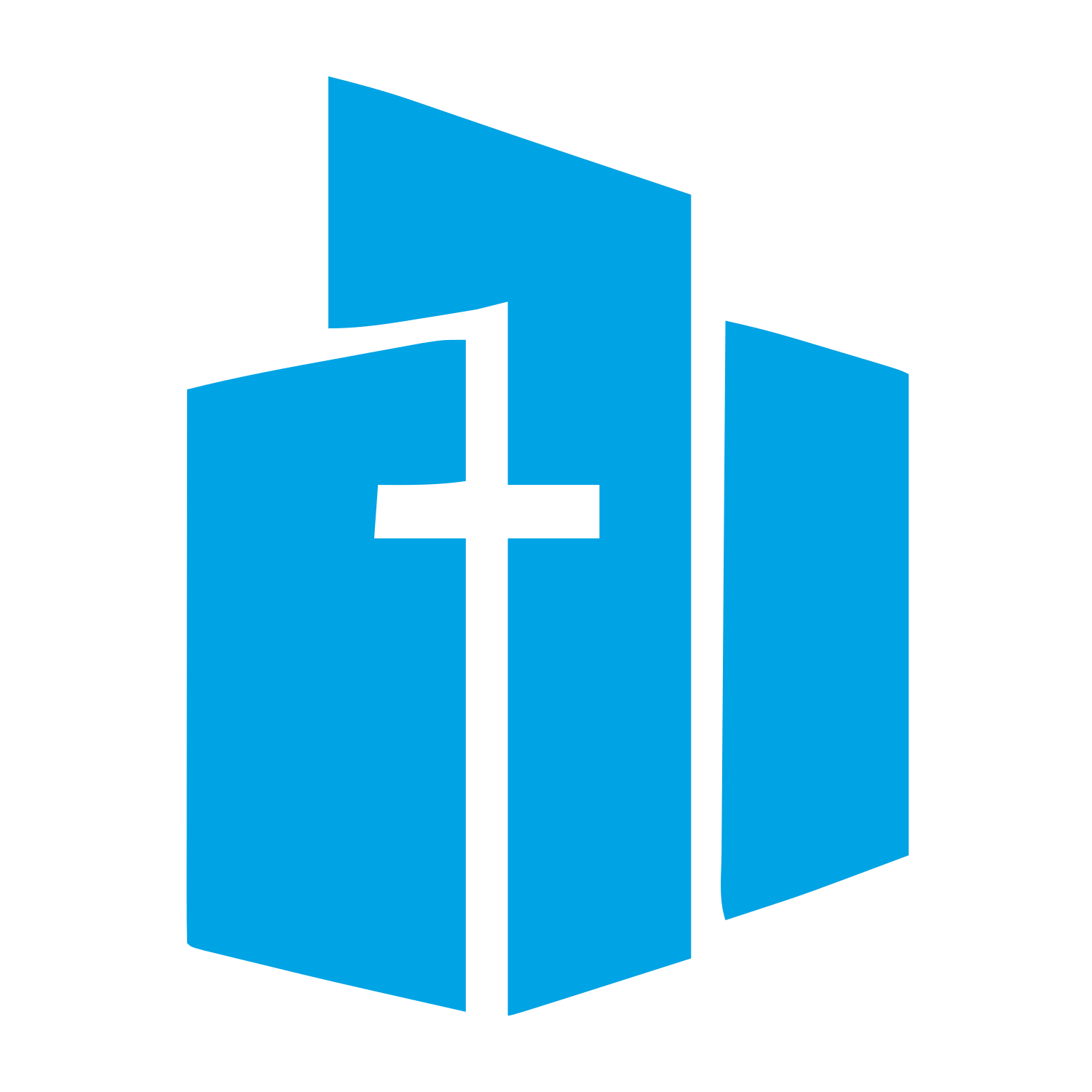 Church Building Cross Logo #00a3e4