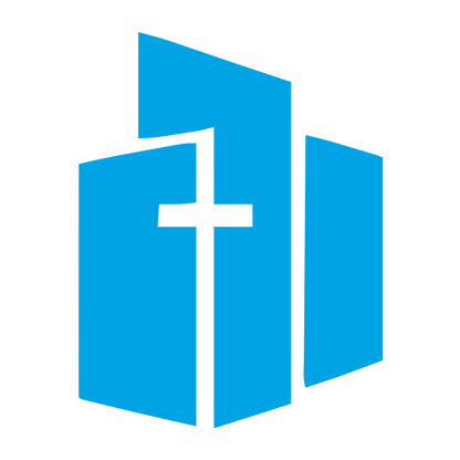 Church Building Cross Logo #00a3e4