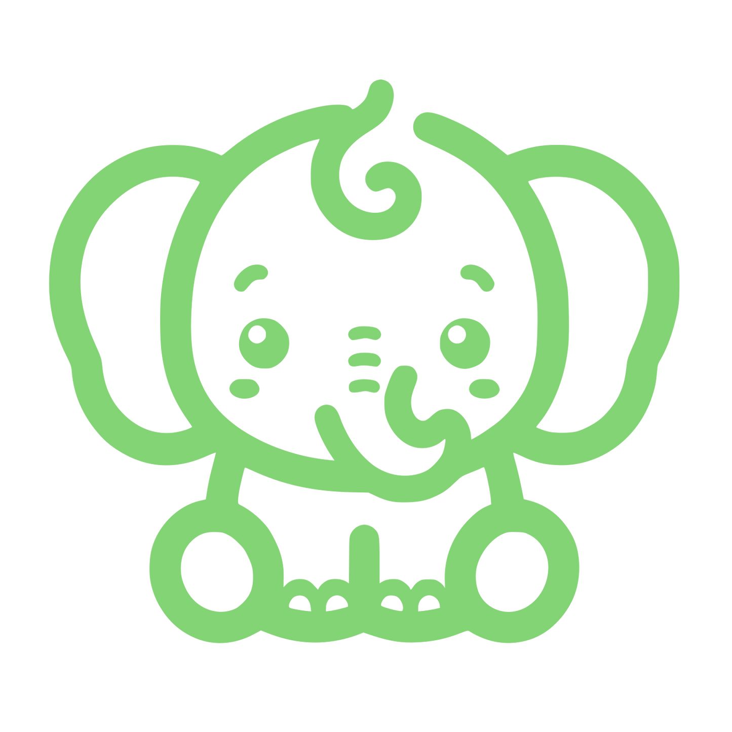 Cartoon Elephant Logo #83D475