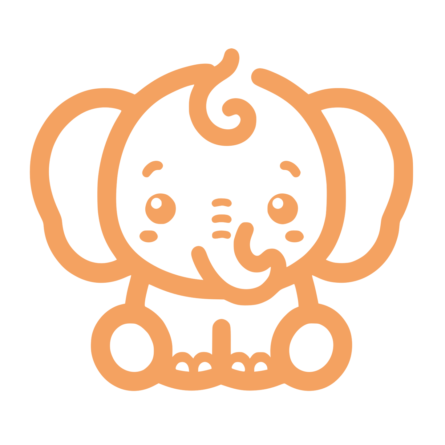 Cartoon Elephant Logo #F4A261