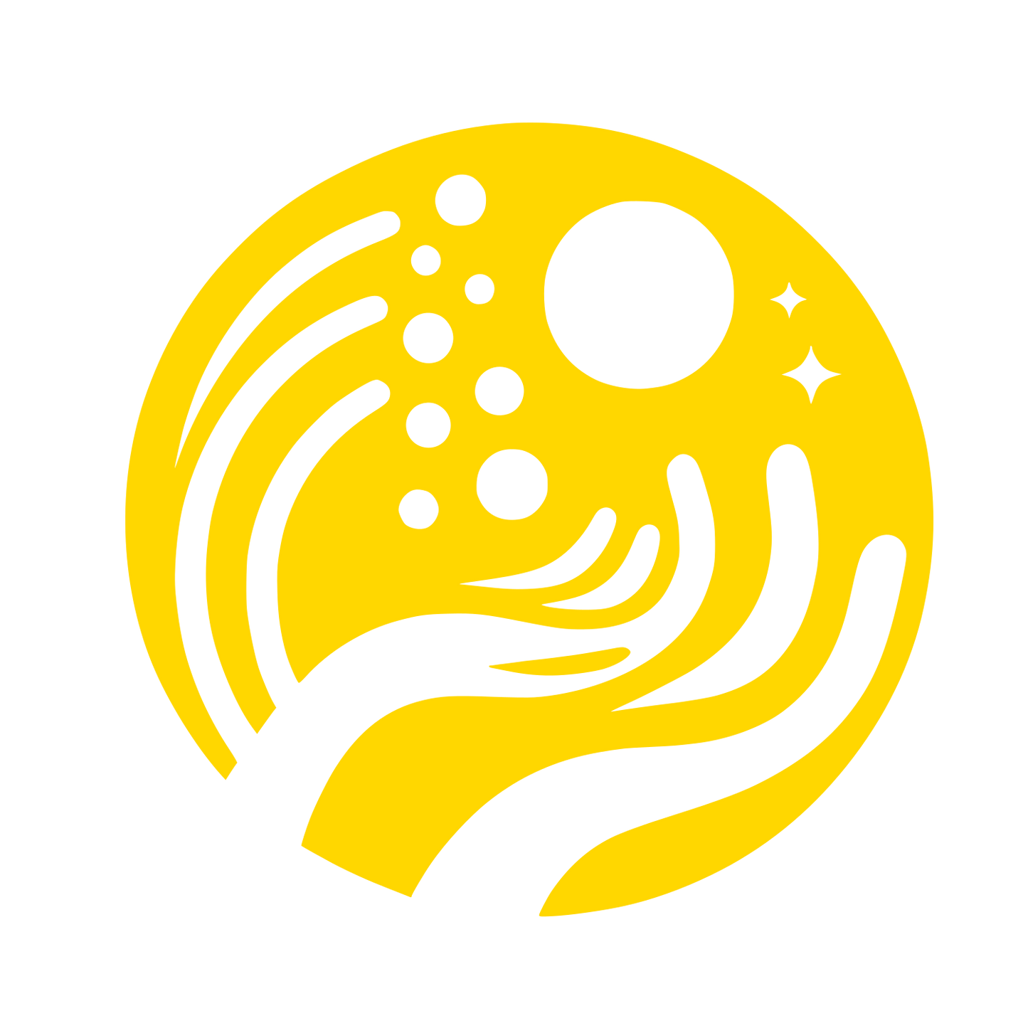 Circle World Earth Logo #FFD700