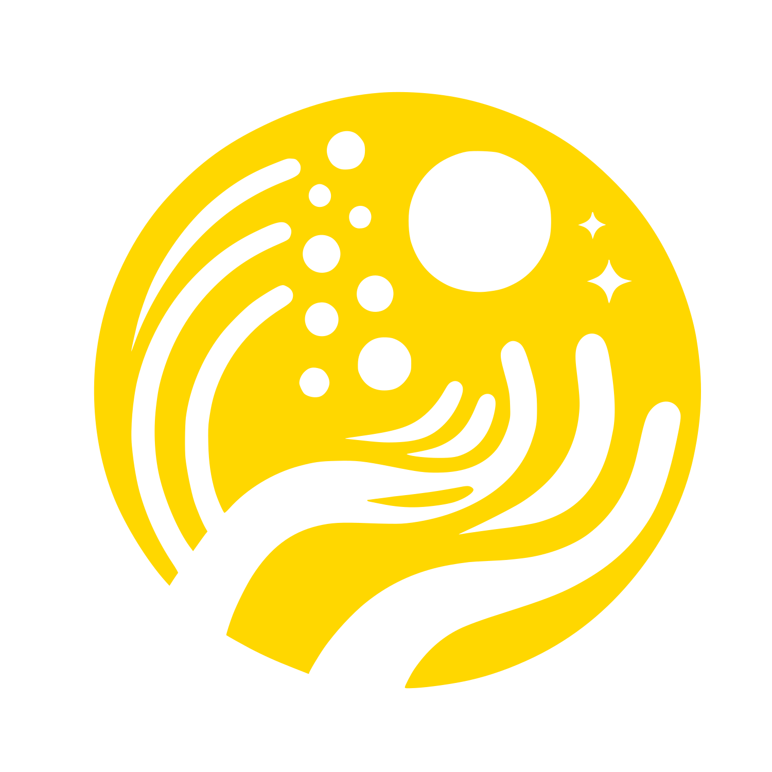 Circle World Earth Logo #FFD700