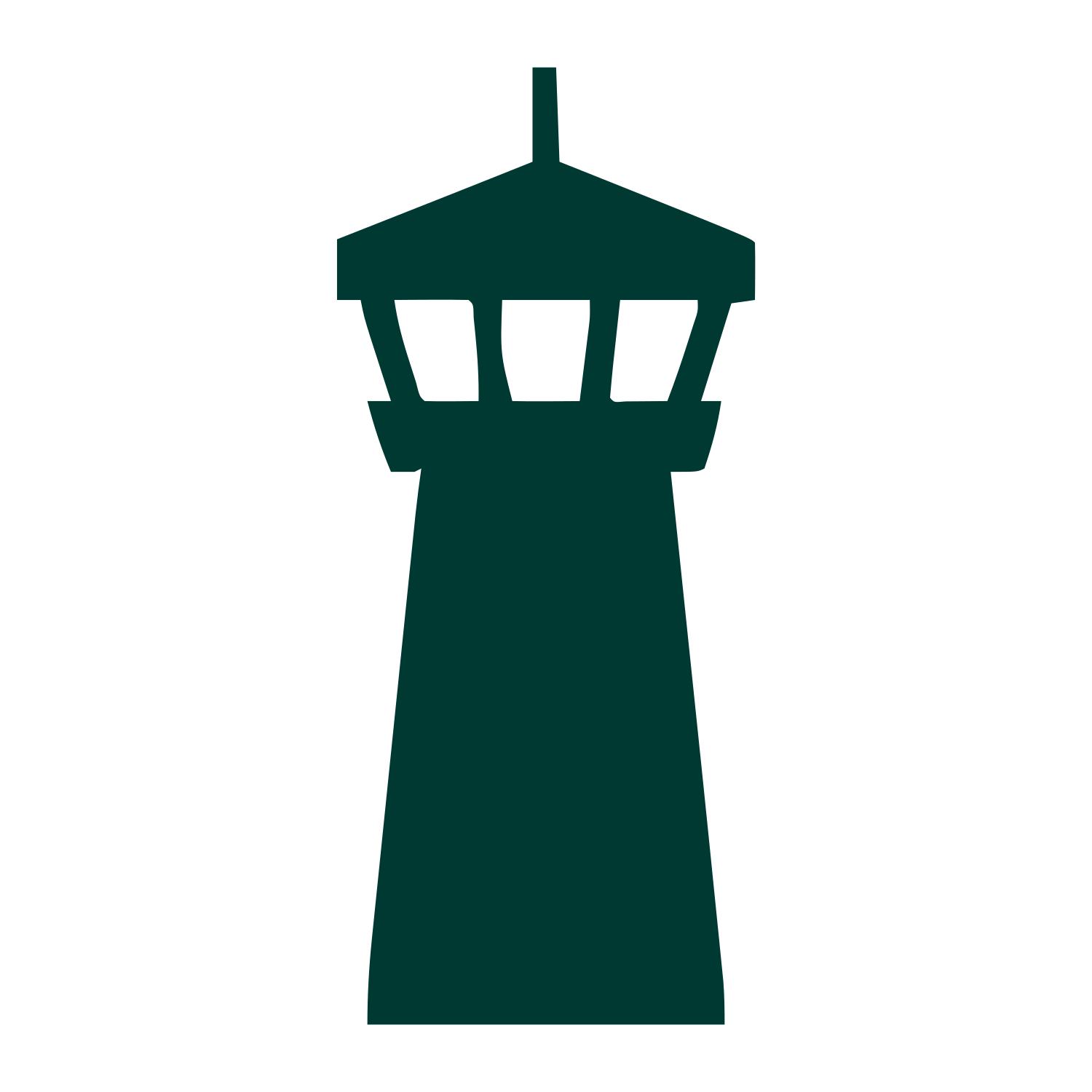 Lighthouse Tower Pictogram Logo #003932