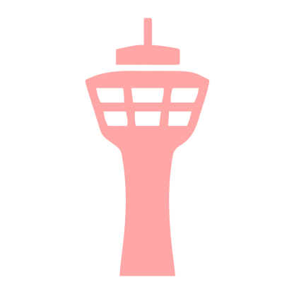 Air Traffic Control Tower Logo #ffa6a6