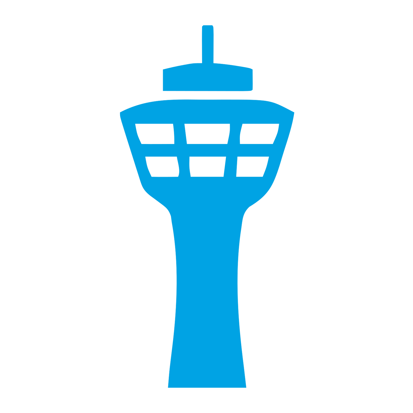 Air Traffic Control Tower Logo #00a3e4