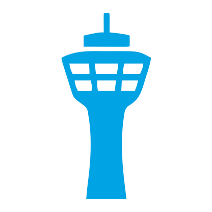 Air Traffic Control Tower Logo #00a3e4