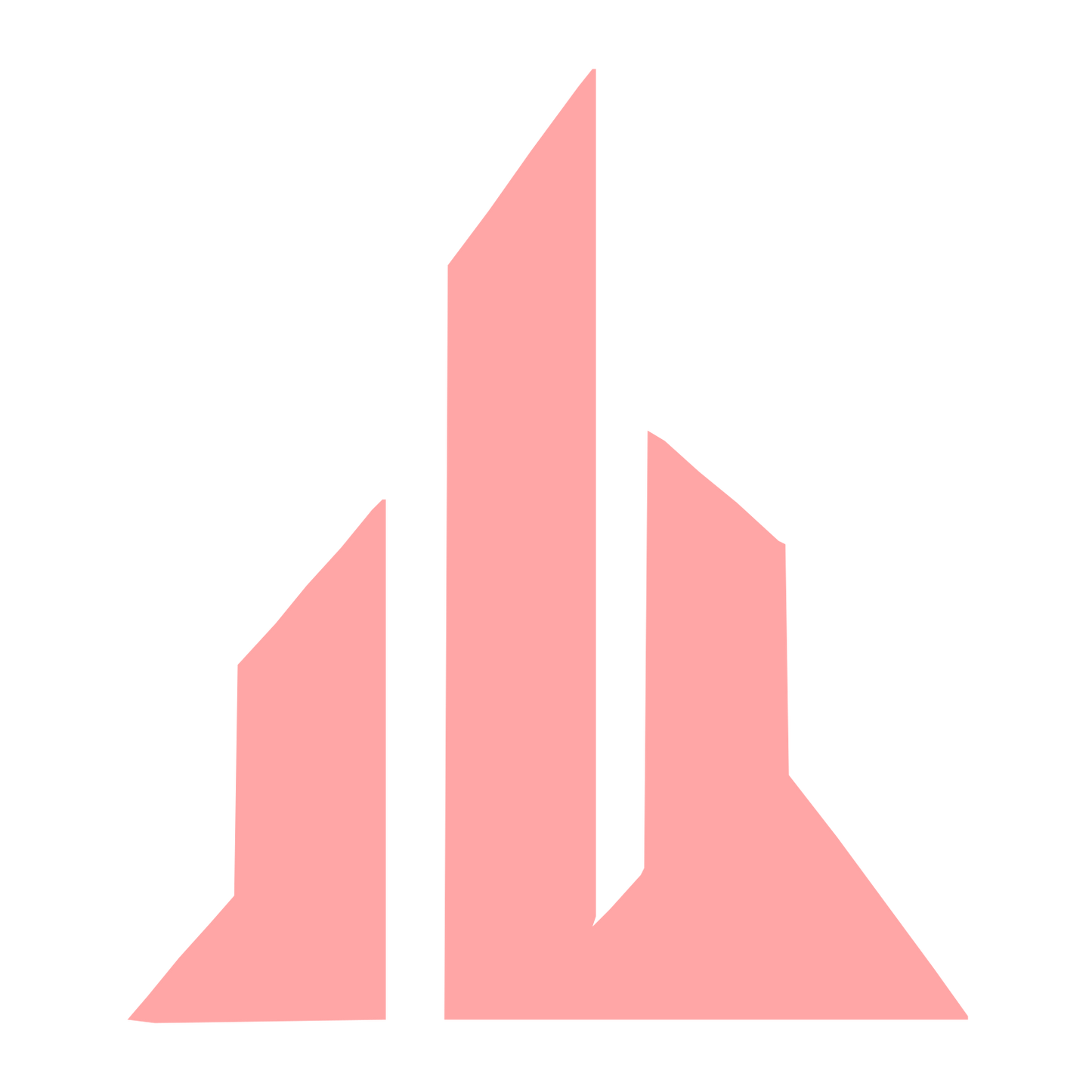 Rising Skyscrapers Skyline Logo #ffa6a6