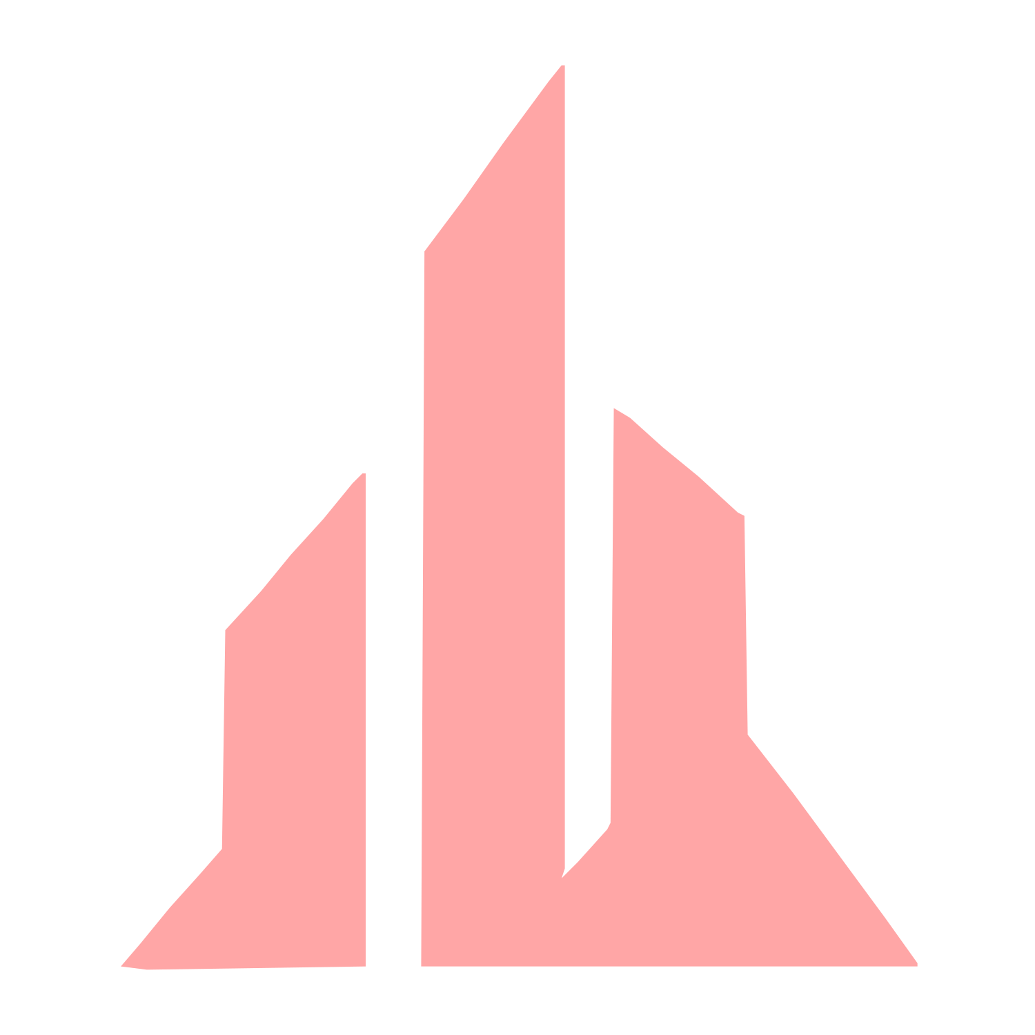 Rising Skyscrapers Skyline Logo #ffa6a6