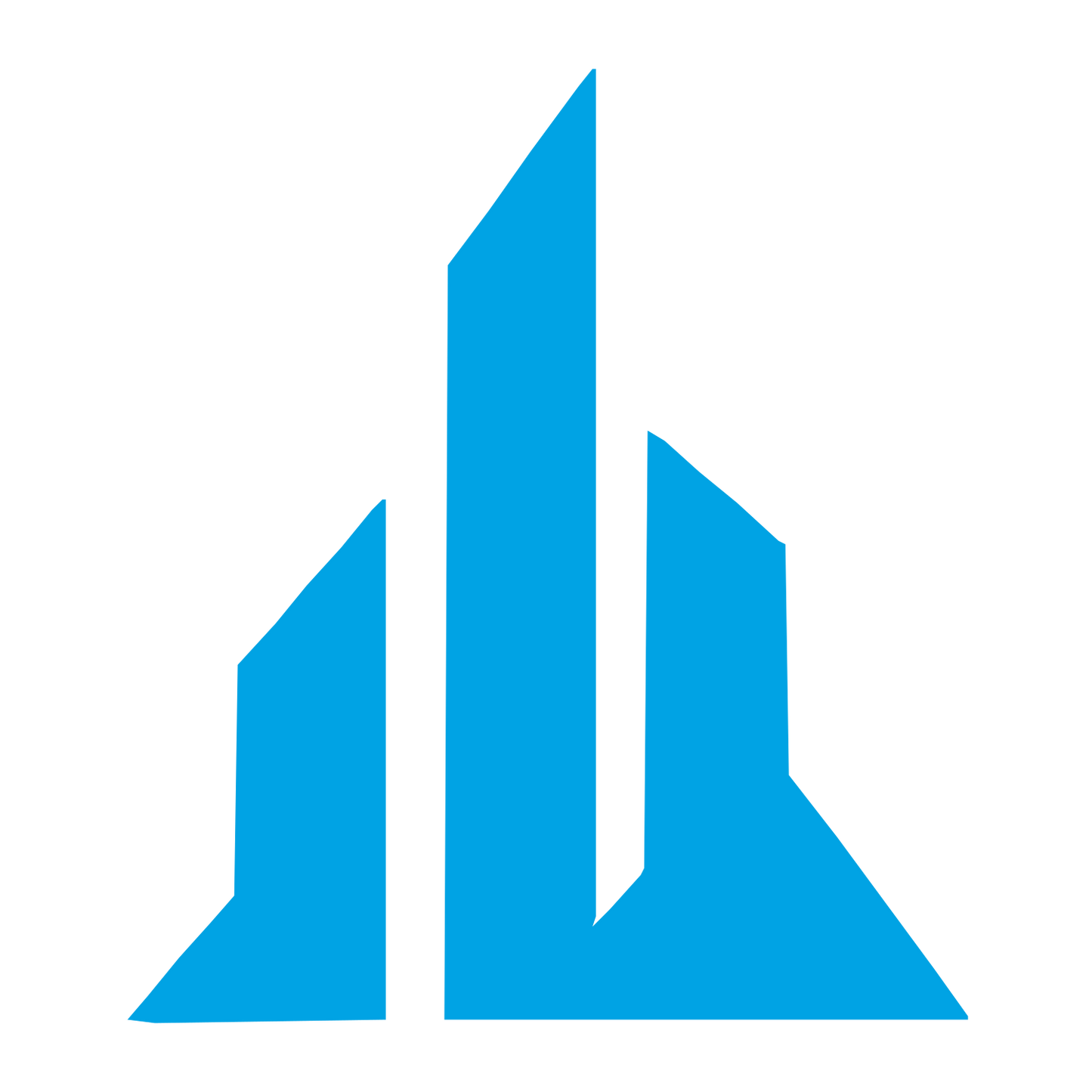 Rising Skyscrapers Skyline Logo #00a3e4