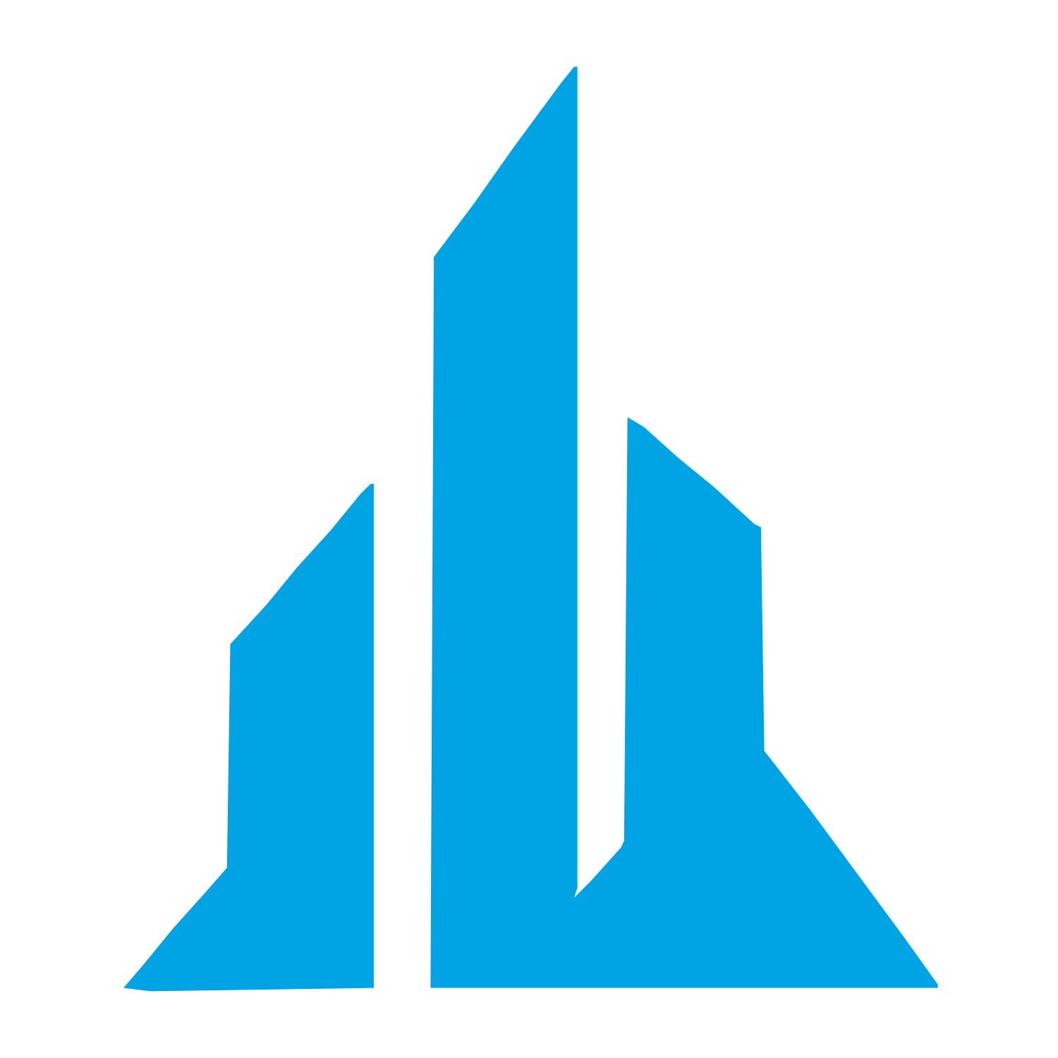 Rising Skyscrapers Skyline Logo #00a3e4