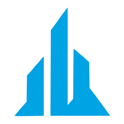 Rising Skyscrapers Skyline Logo #00a3e4