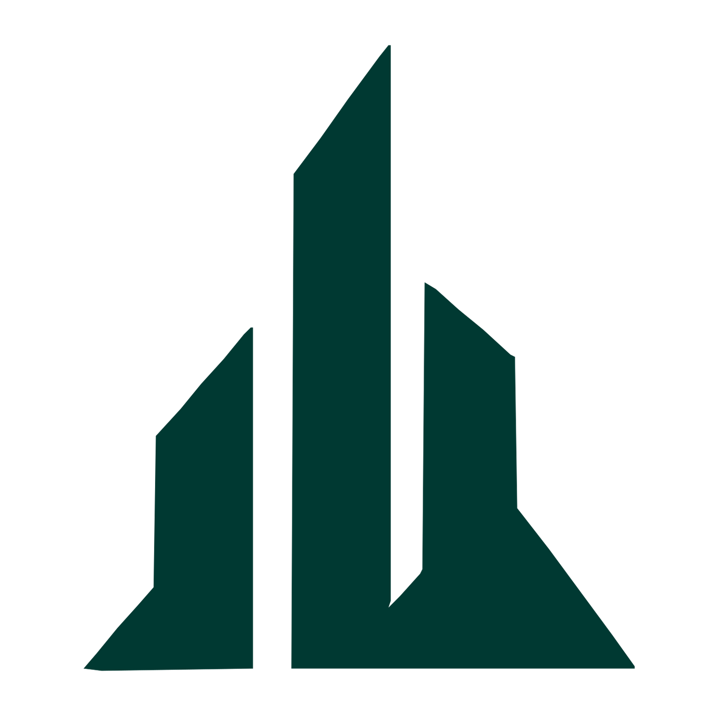 Rising Skyscrapers Skyline Logo #003932