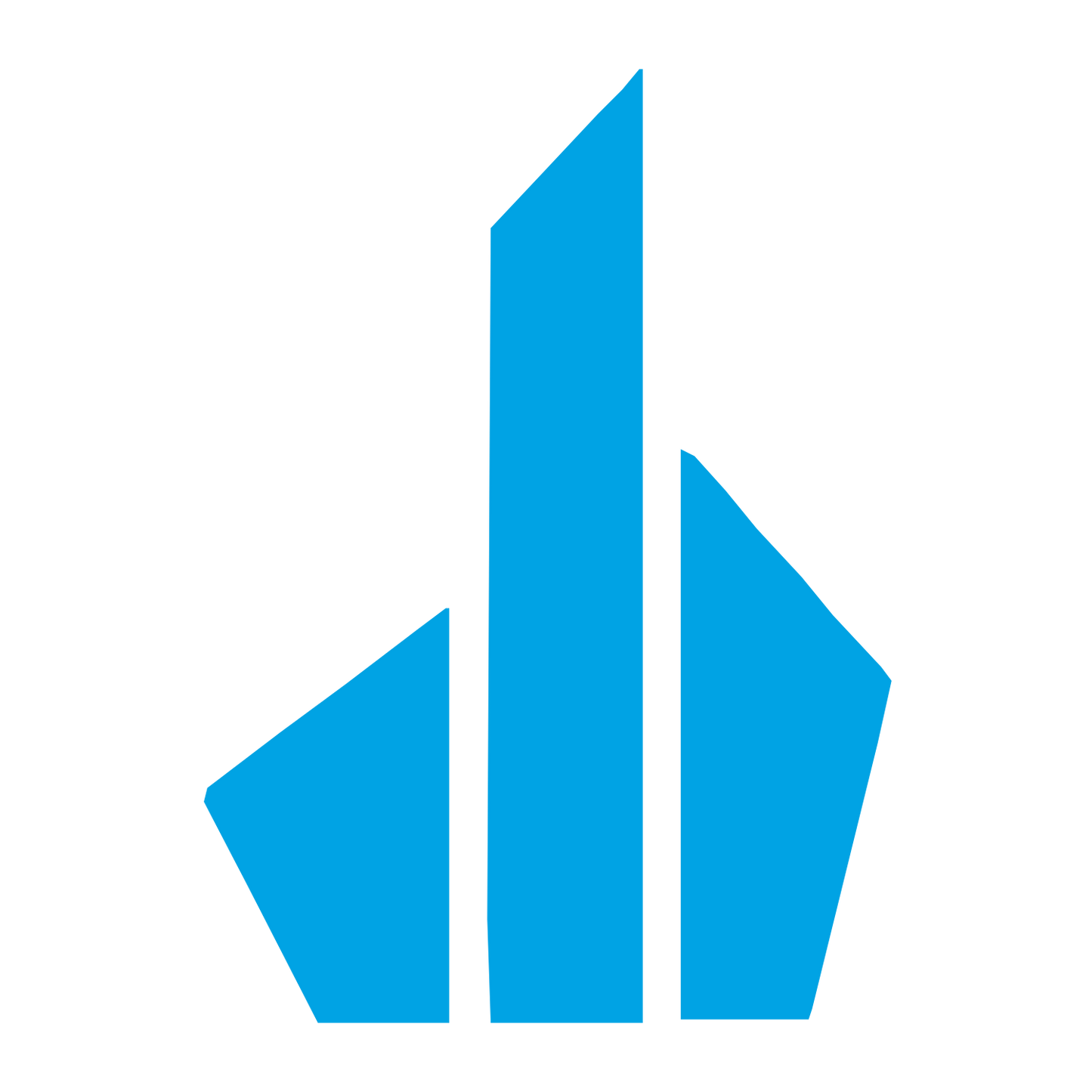 Triple Tower Skyscraper Logo #00a3e4