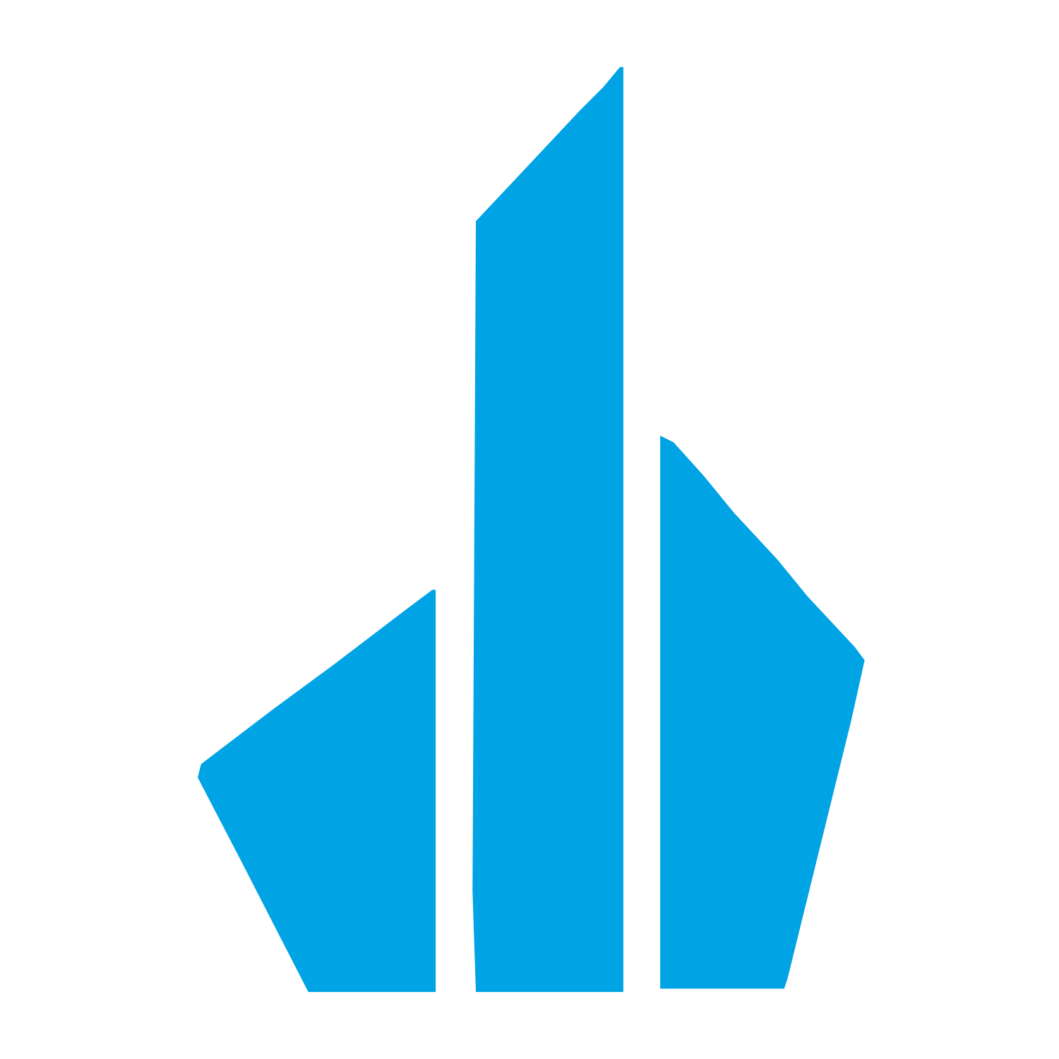 Triple Tower Skyscraper Logo #00a3e4