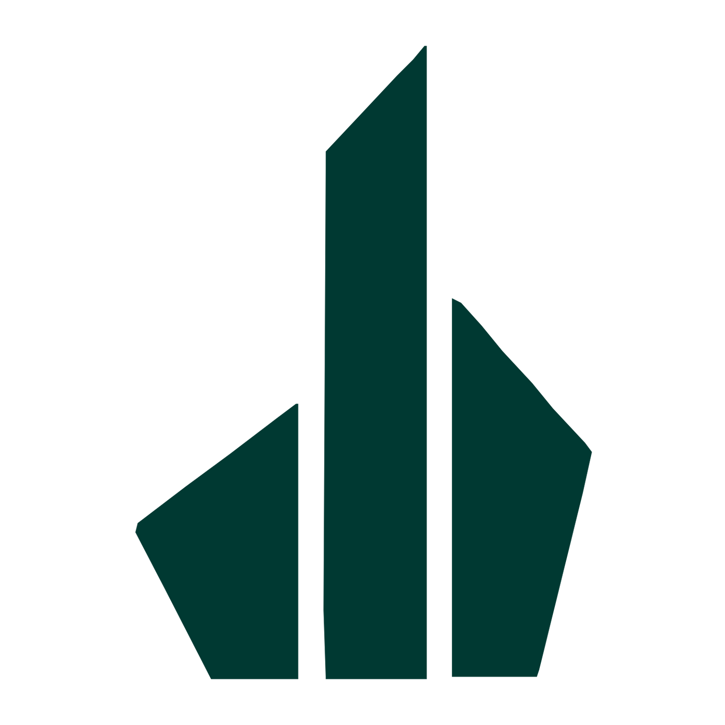 Triple Tower Skyscraper Logo #003932