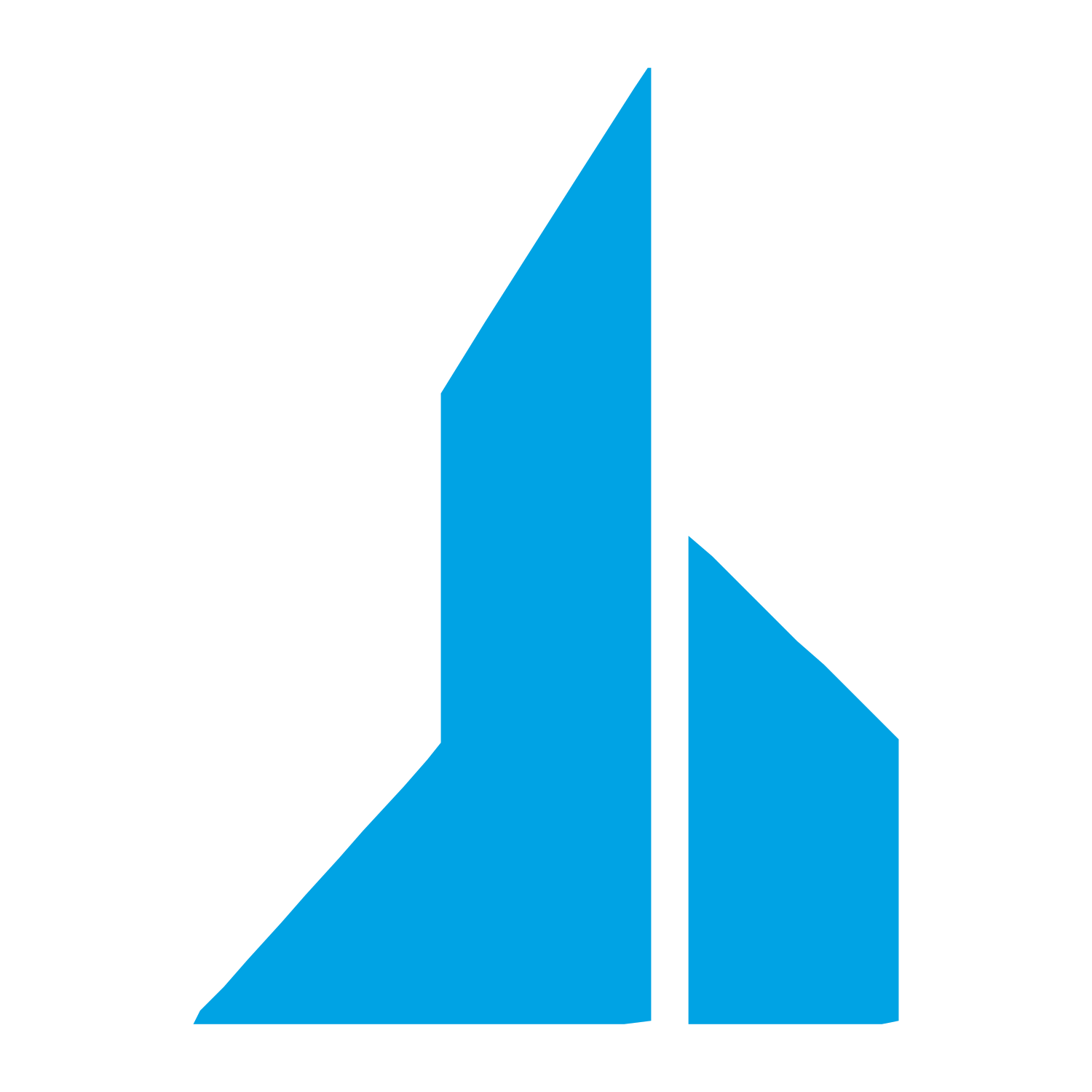 Twin Tower Skyline Logo #00a3e4