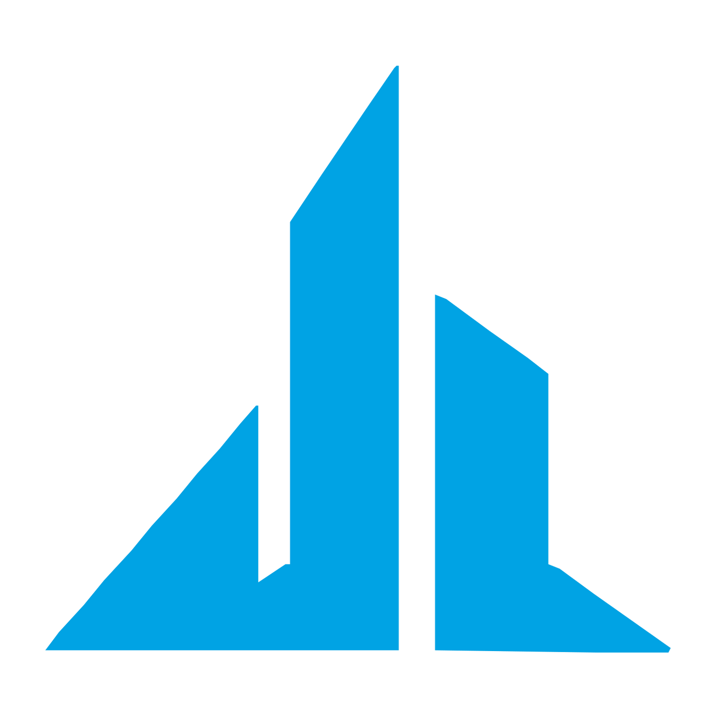 Twin Towers Skyline Logo #00a3e4