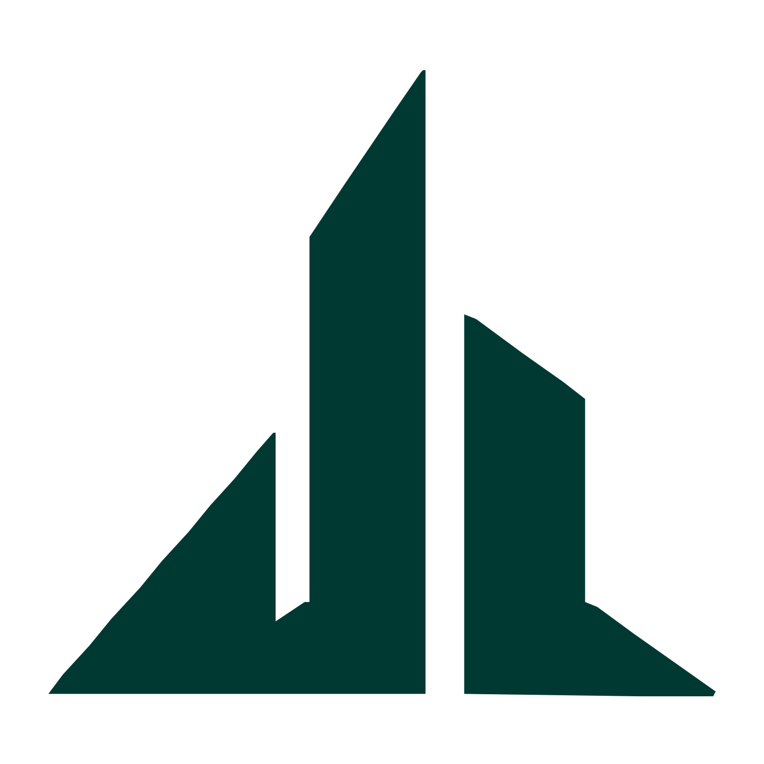 Twin Towers Skyline Logo #003932