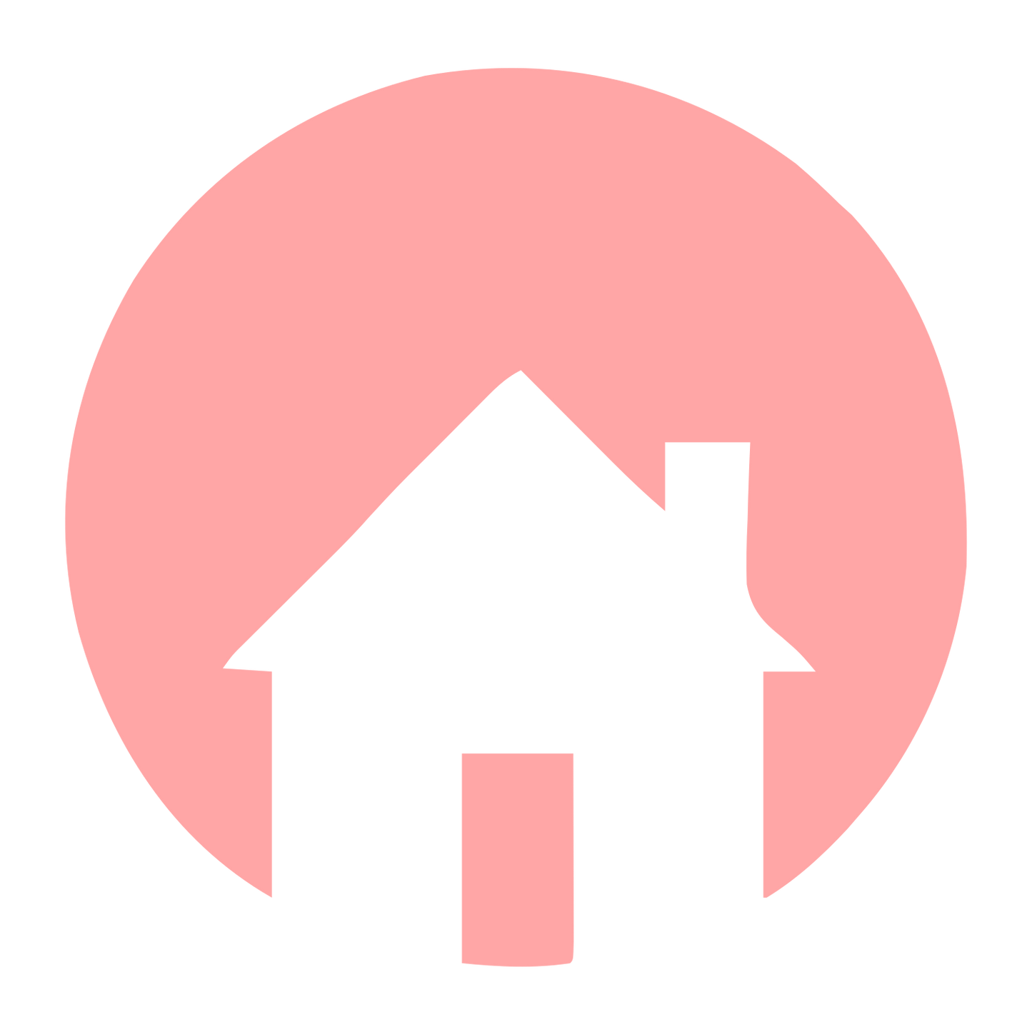 Cottage Circle Negative Space Logo #ffa6a6