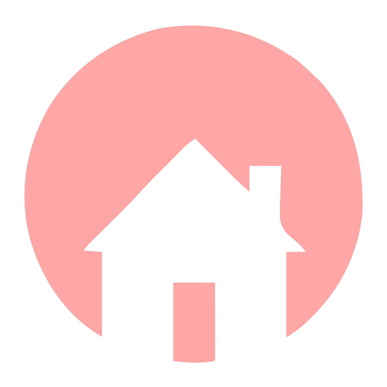 Cottage Circle Negative Space Logo #ffa6a6