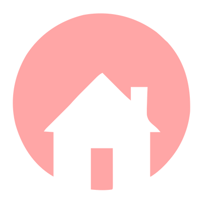 Cottage Circle Negative Space Logo #ffa6a6