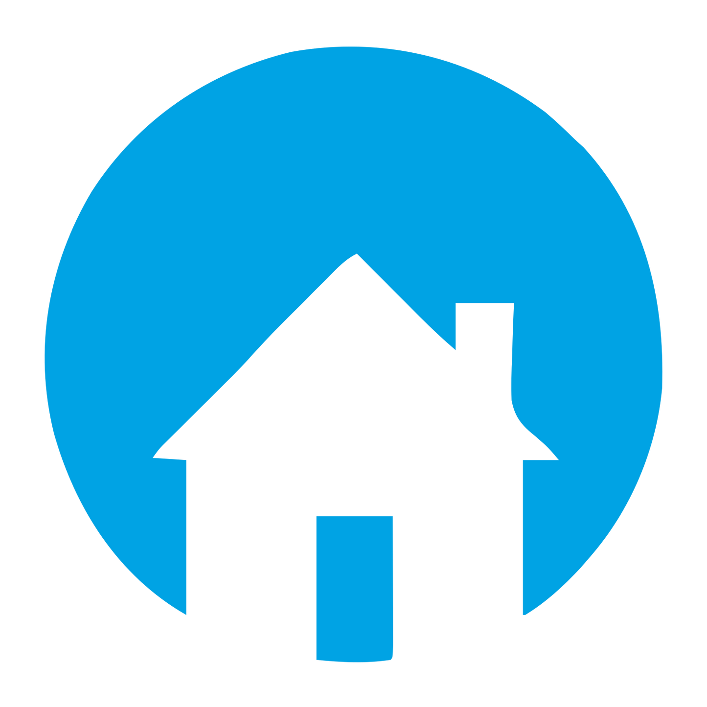 Cottage Circle Negative Space Logo #00a3e4
